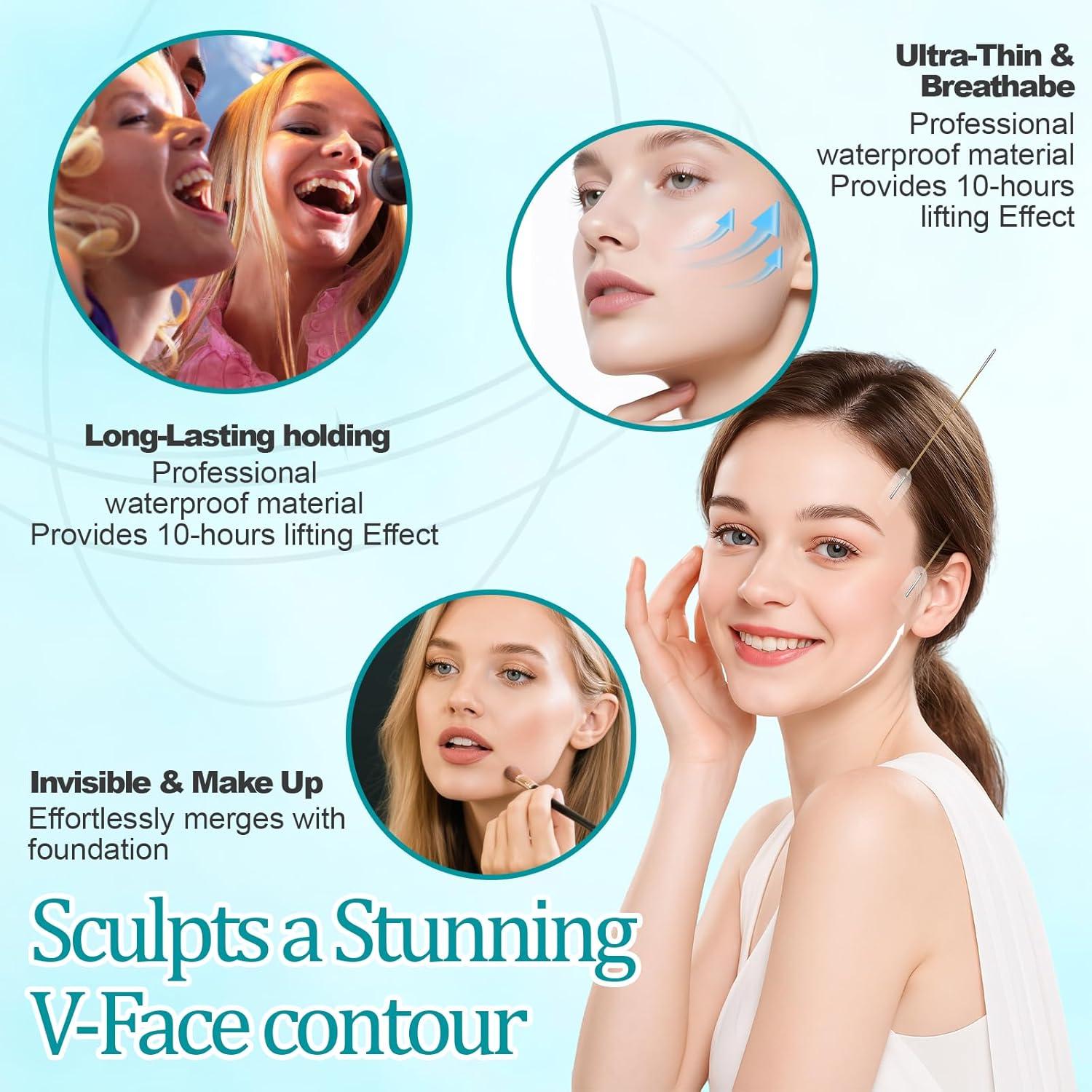 Cinta de Lifting Facial BAIGUOZH, 120 Piezas Hipoalergénica