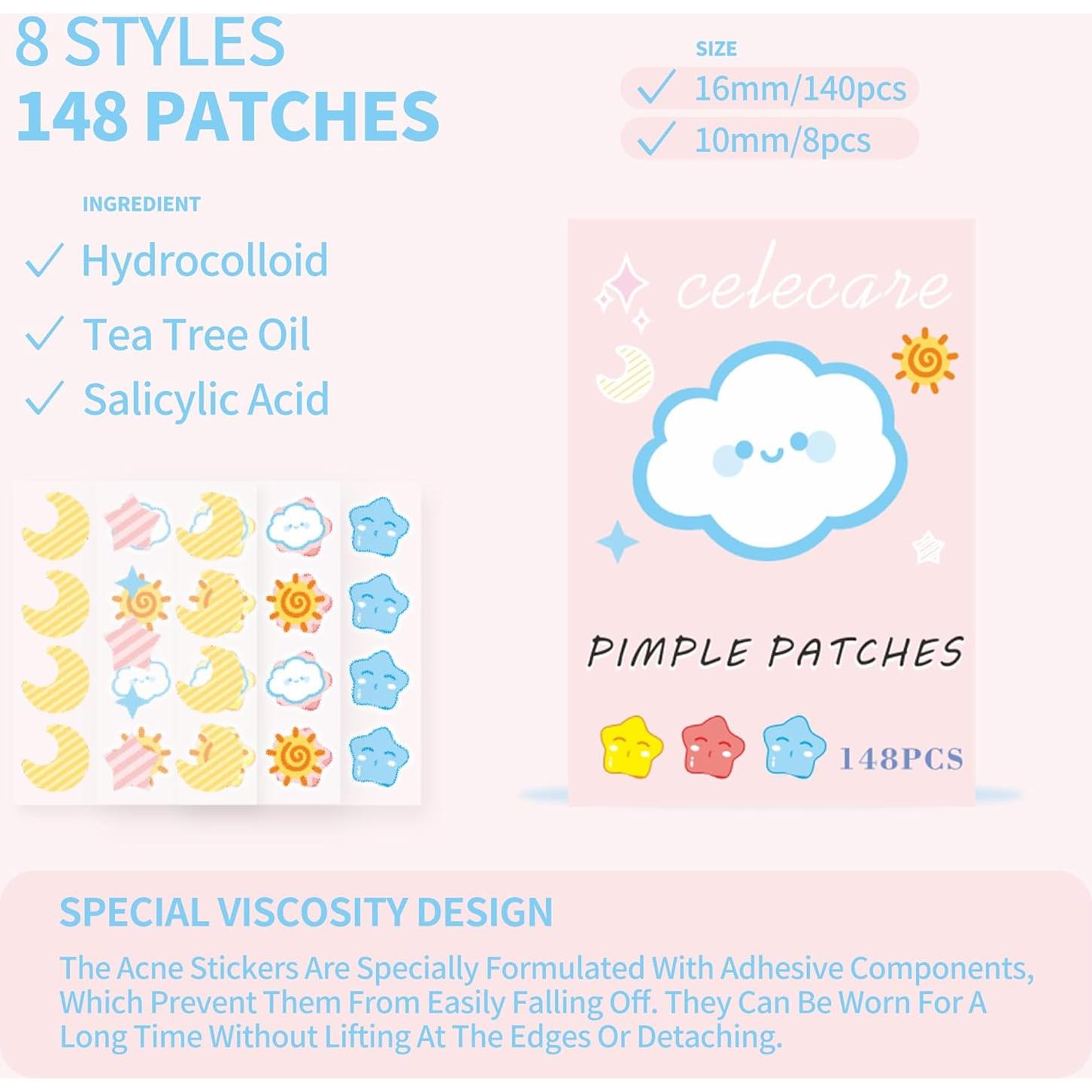 Parches para Acné CELECARE - 148 Unidades con Ácido Salicílico