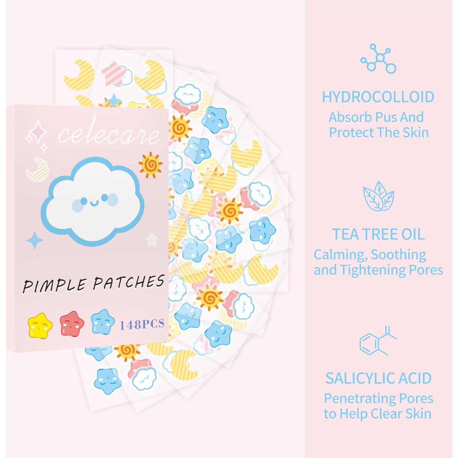 Parches para Acné CELECARE - 148 Unidades con Ácido Salicílico