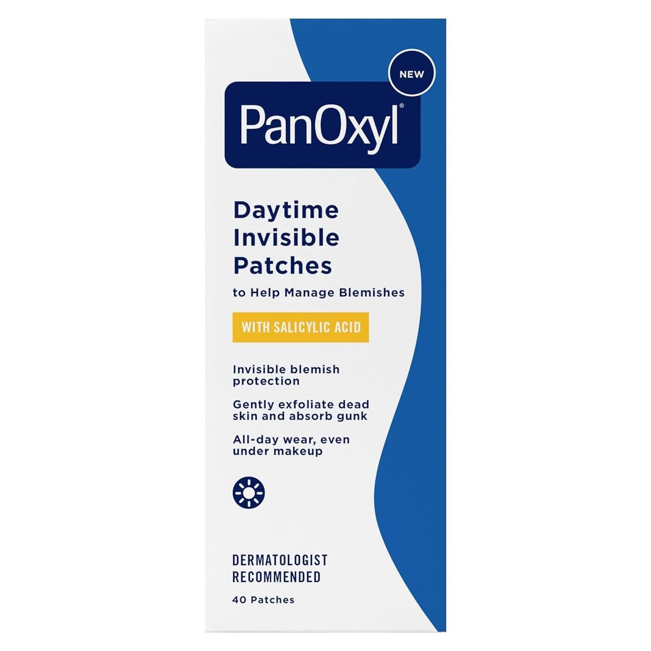 Parche Invisible PanOxyl para el Día - 40 Parches (20 Grandes y 20 Pequeños) - Ácido Salicílico y Extracto de Té Verde