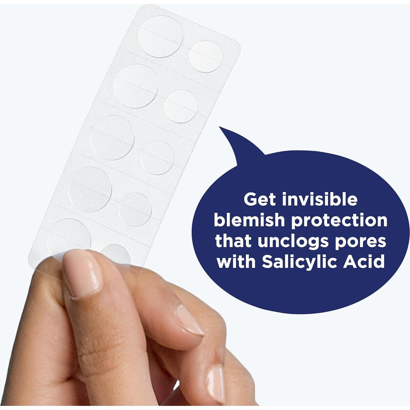 Parche Invisible PanOxyl para el Día - 40 Parches (20 Grandes y 20 Pequeños) - Ácido Salicílico y Extracto de Té Verde