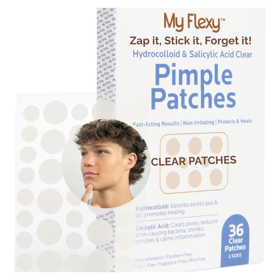 Parche para Granos My Flexy - Hidrocoloide con Ácido Salicílico - 36 Unidades