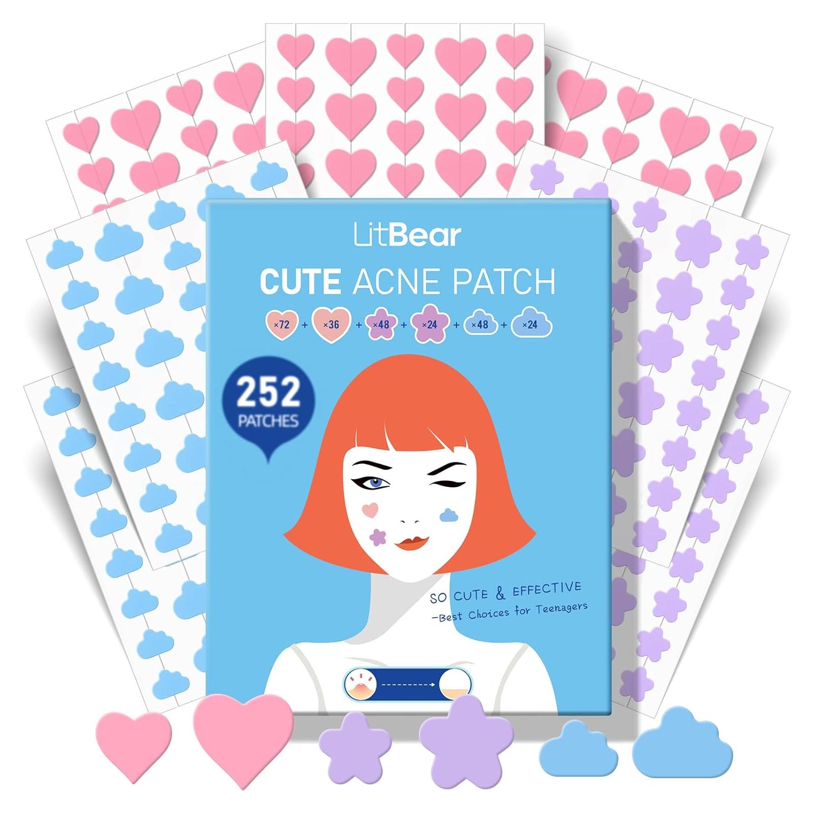 Parche Hidrocoloide para Acné LitBear 252 Puntos Coloridos