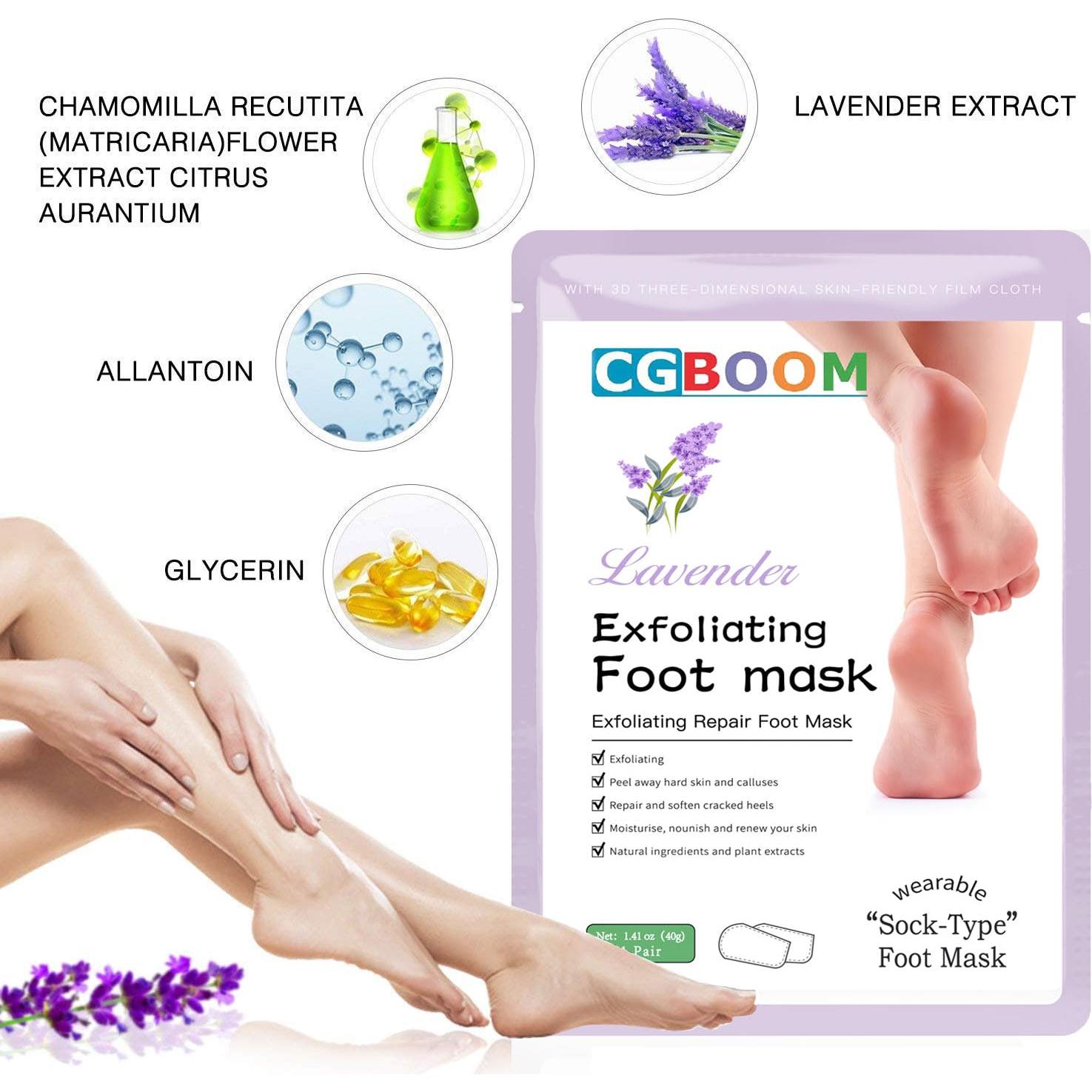 Mascarilla Exfoliante para Pies CGBOOM - 5 Unidades, Suaviza Piel Seca