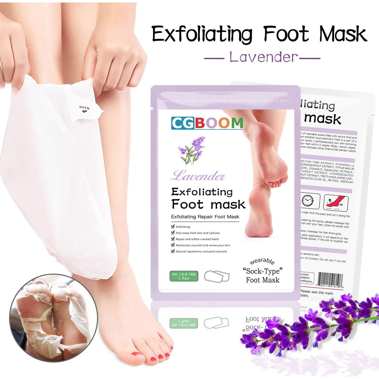 Mascarilla Exfoliante para Pies CGBOOM - 5 Unidades, Suaviza Piel Seca