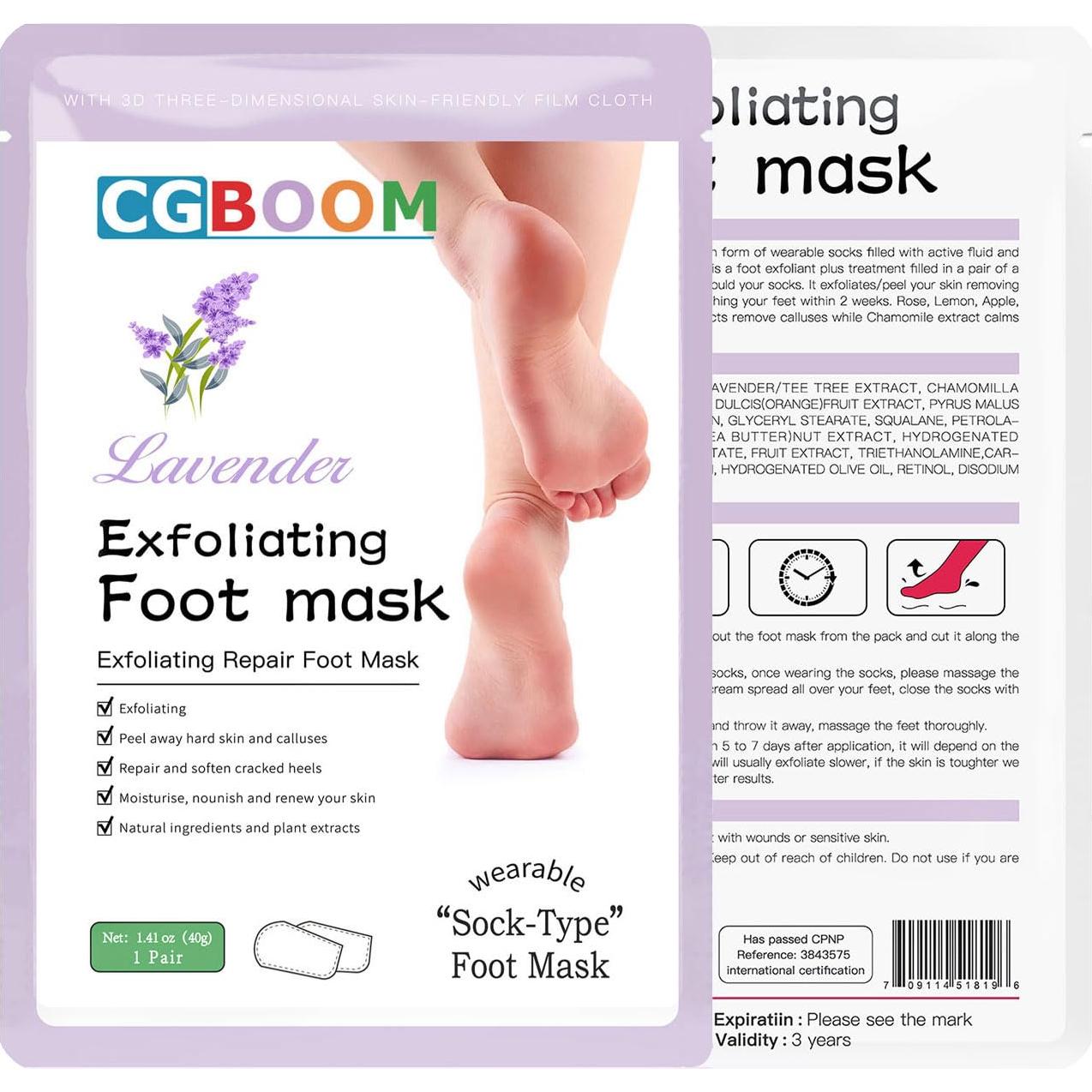 Mascarilla Exfoliante para Pies CGBOOM - 5 Unidades, Suaviza Piel Seca