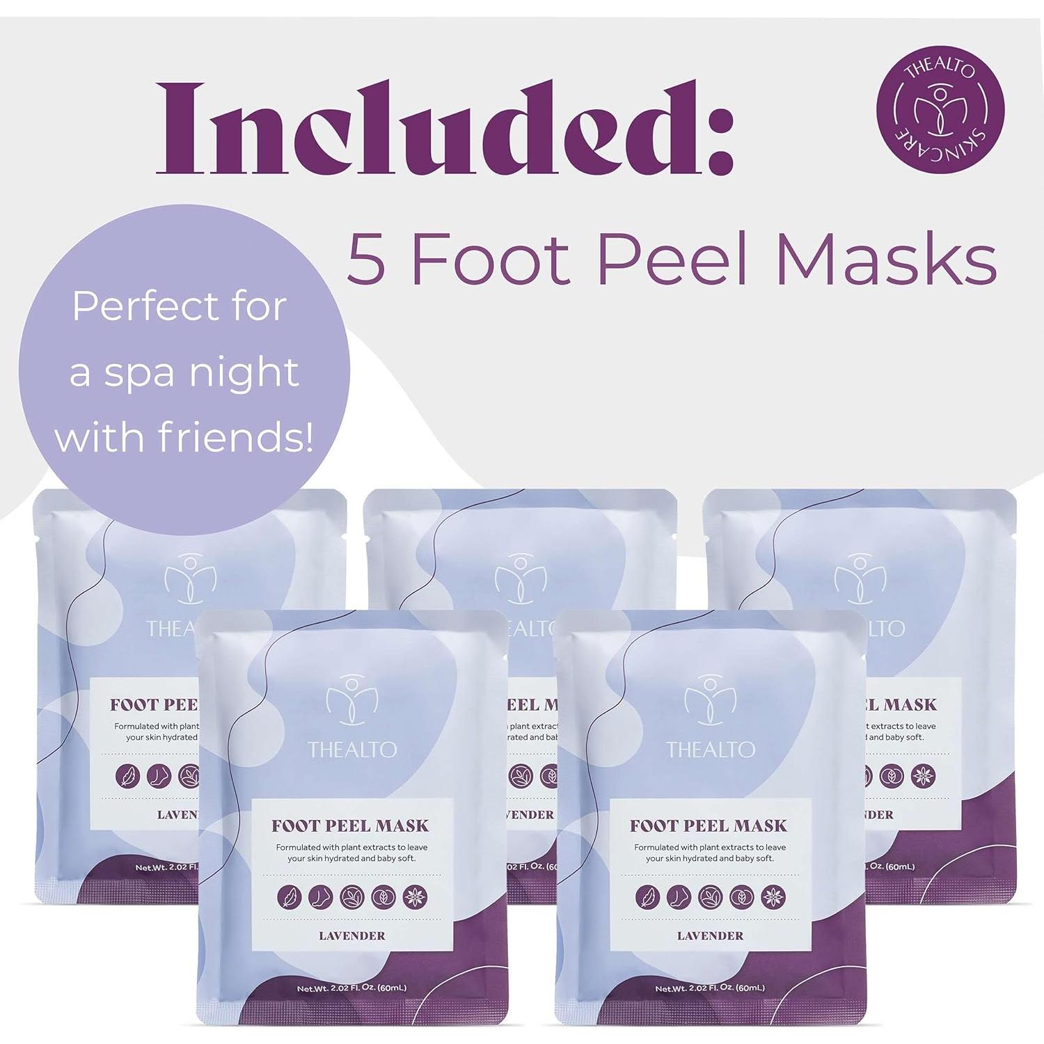 Mascarilla Exfoliante para Pies Thealto - 5 Piezas Aroma Lavanda