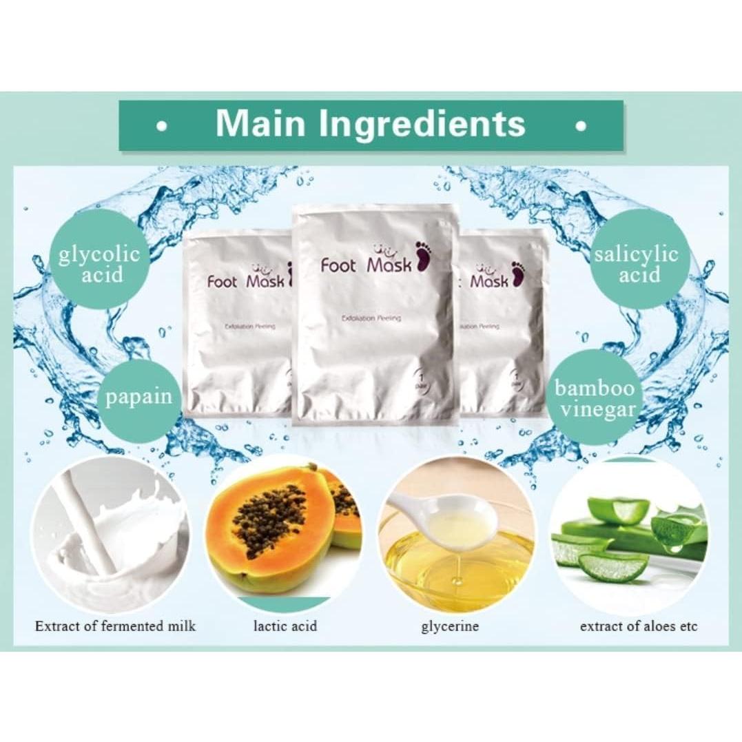 Mascarilla Exfoliante para Pies HODAF - 2 Paquetes, Suaves y Rejuvenecidos