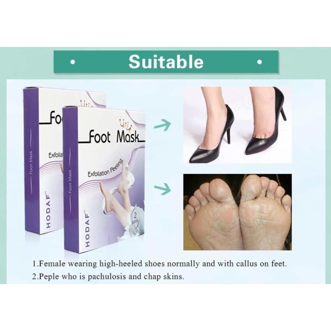 Mascarilla Exfoliante para Pies HODAF - 2 Paquetes, Suaves y Rejuvenecidos