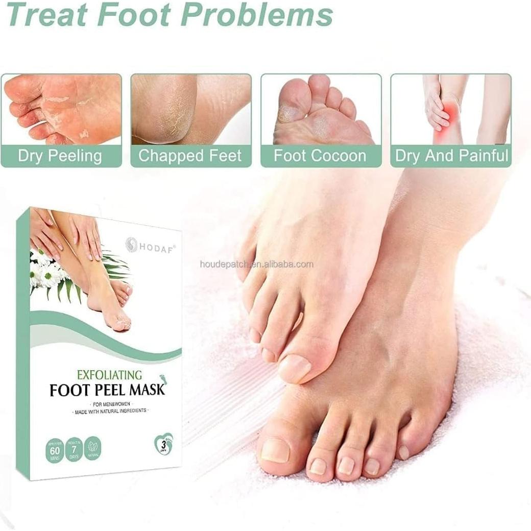 Mascarilla Exfoliante para Pies HODAF - 2 Paquetes, Suaves y Rejuvenecidos