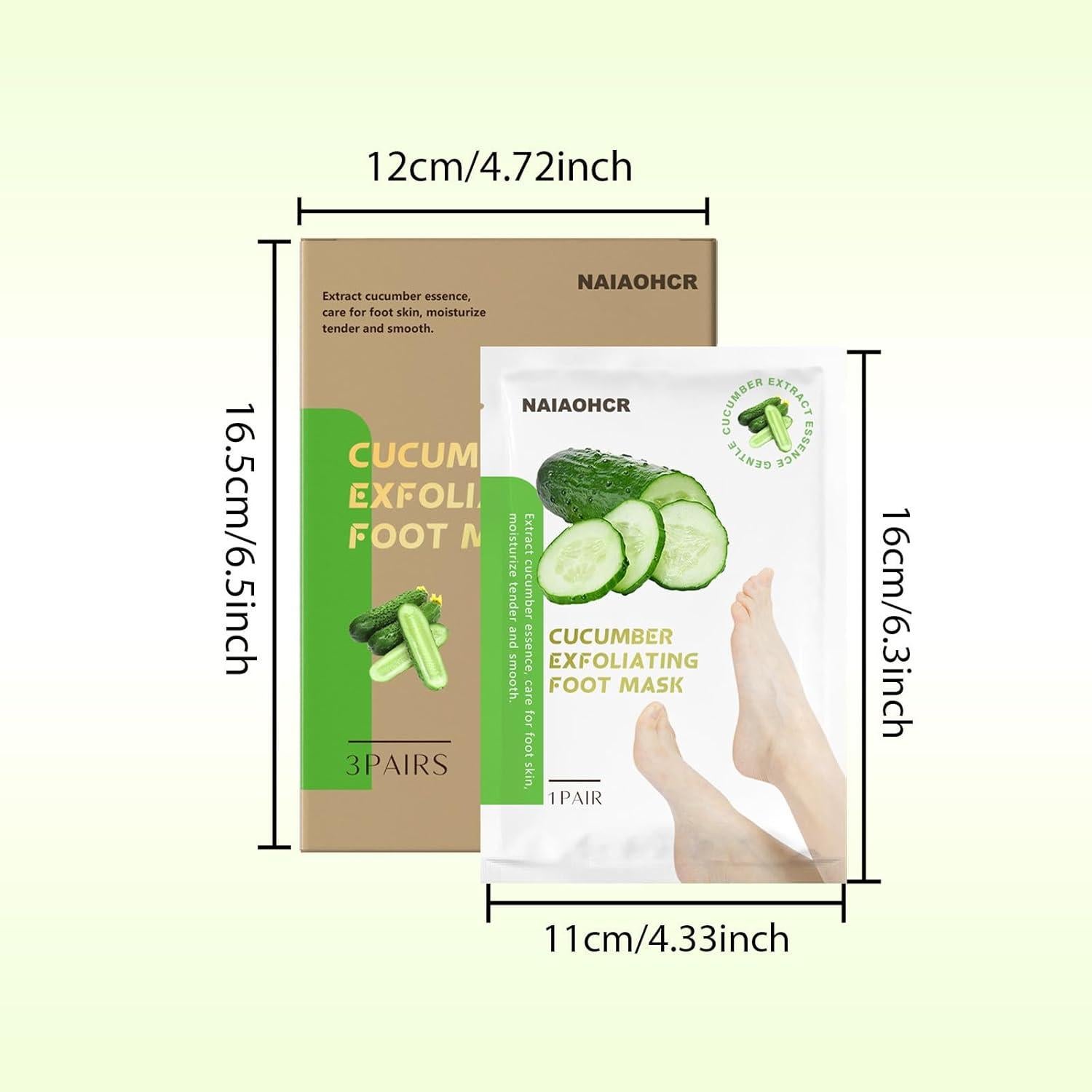 Mascarilla Exfoliante para Pies NAIAOHCR - 3 Pares Hidratantes