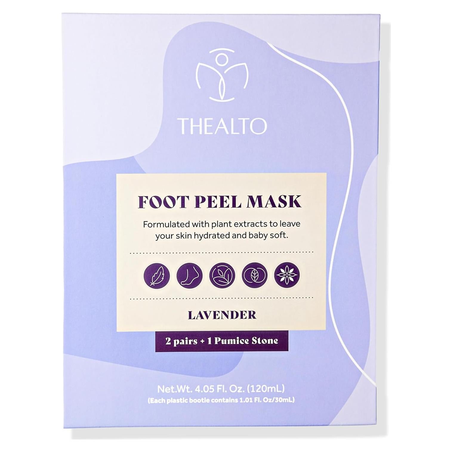 Mascarilla Exfoliante para Pies Thealto - Aroma Lavanda - 2 Piezas