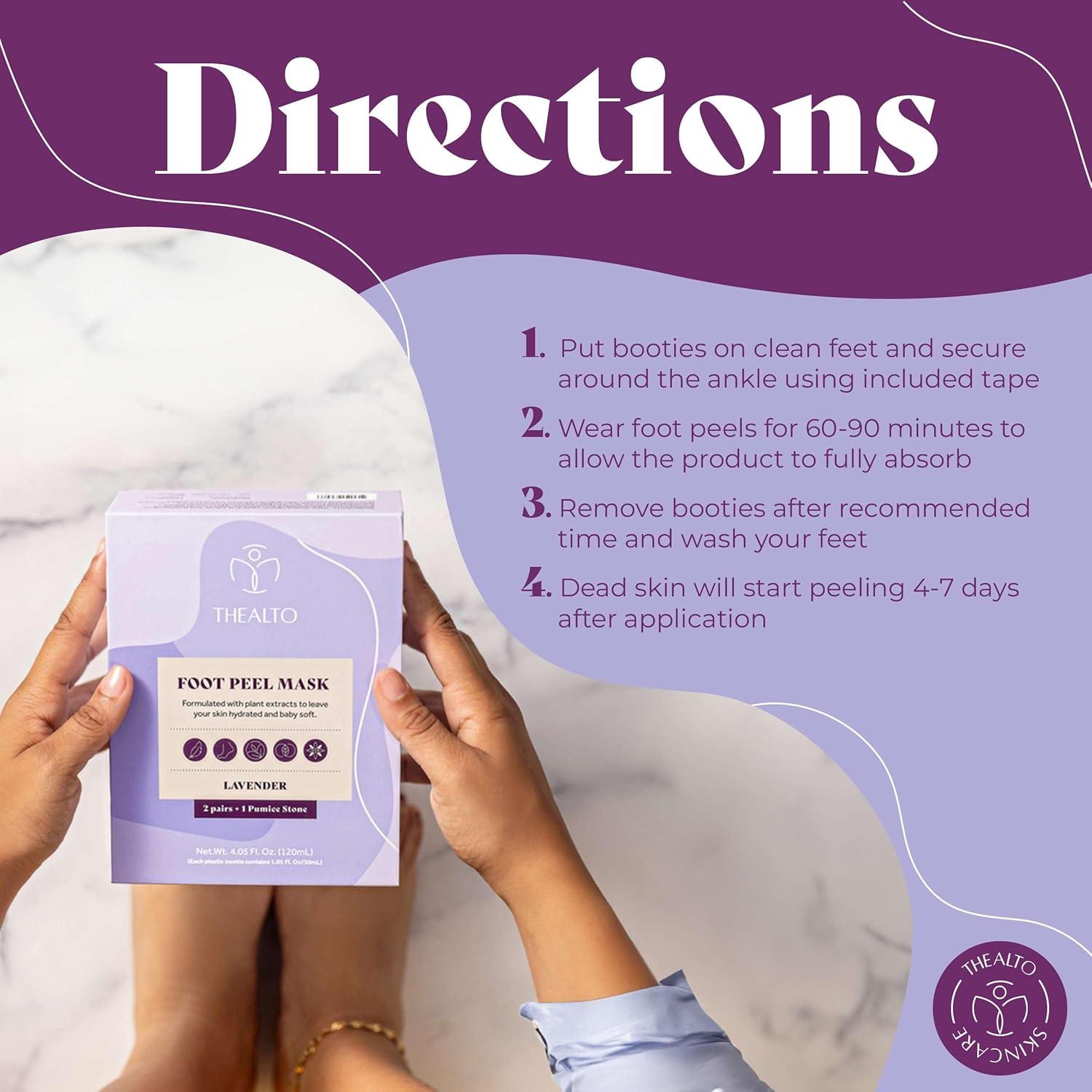 Mascarilla Exfoliante para Pies Thealto - Aroma Lavanda - 2 Piezas