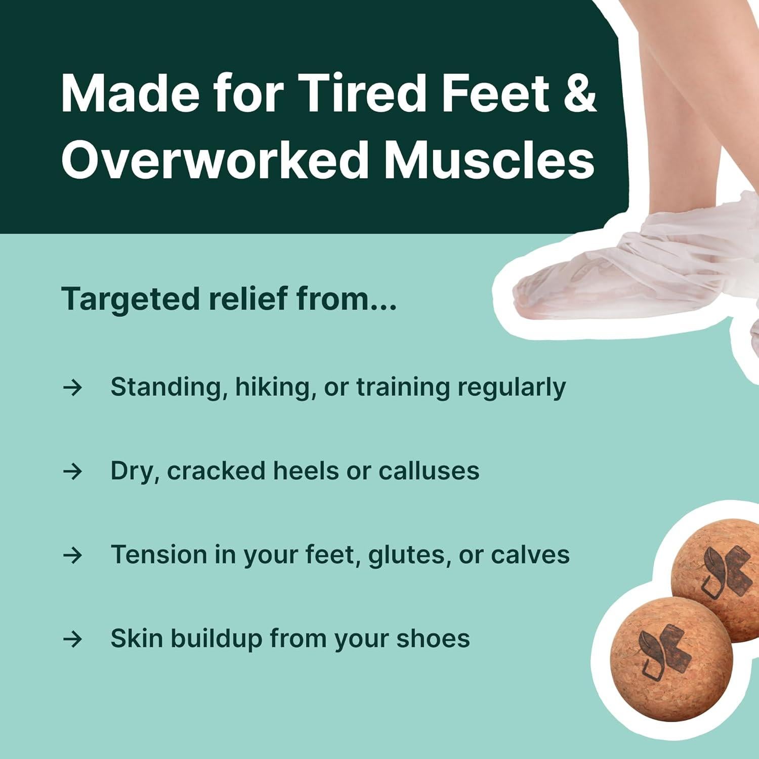 Kit de Cuidado para Pies YogaMedic: 3 Mascarillas Hidratantes y 2 Pelotas de Masaje