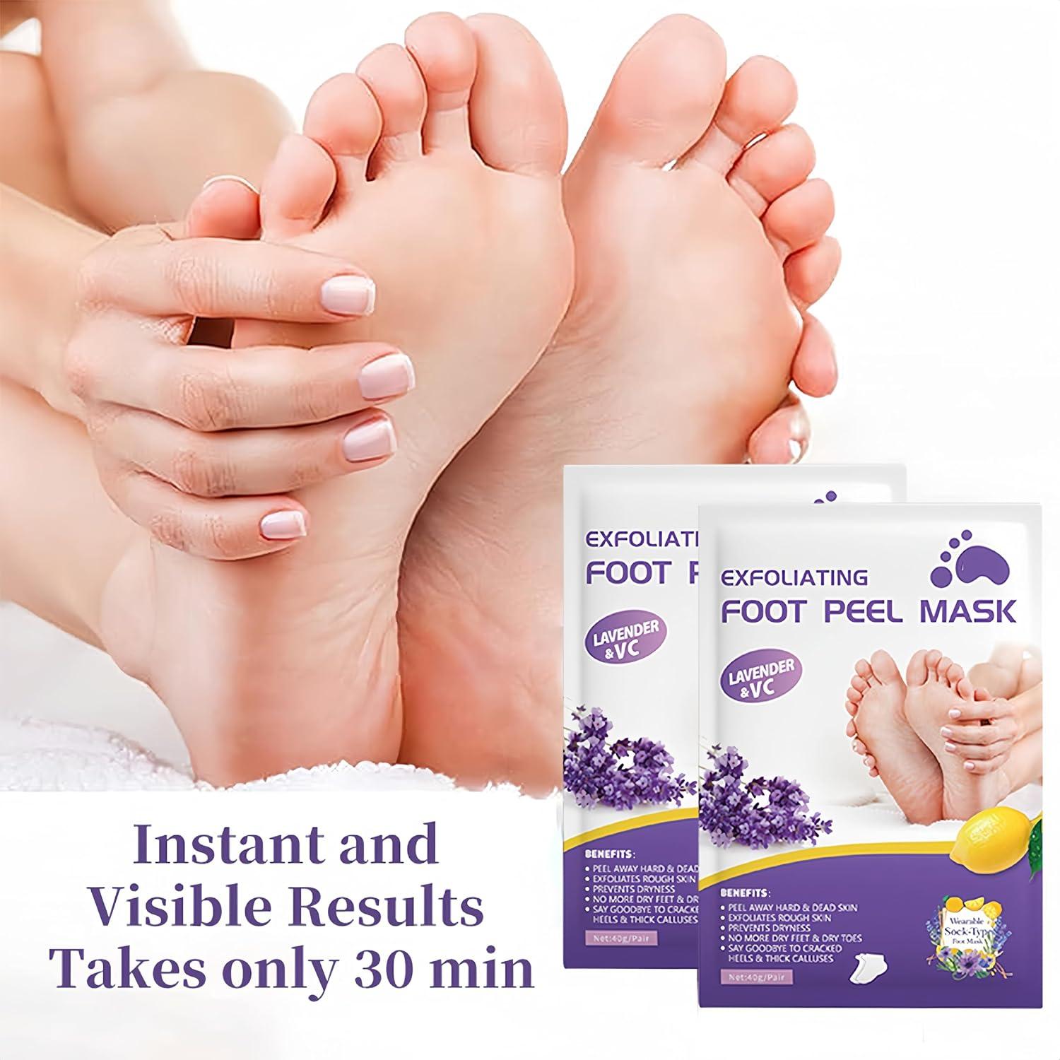 Mascarilla Exfoliante para Pies de Lavanda 5 Pares Hidratantes