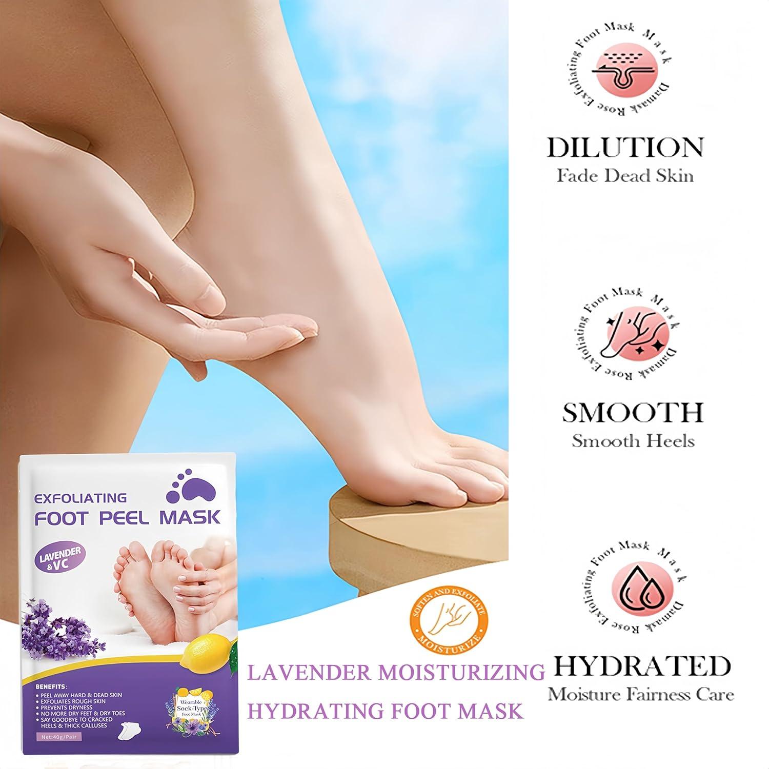 Mascarilla Exfoliante para Pies de Lavanda 5 Pares Hidratantes