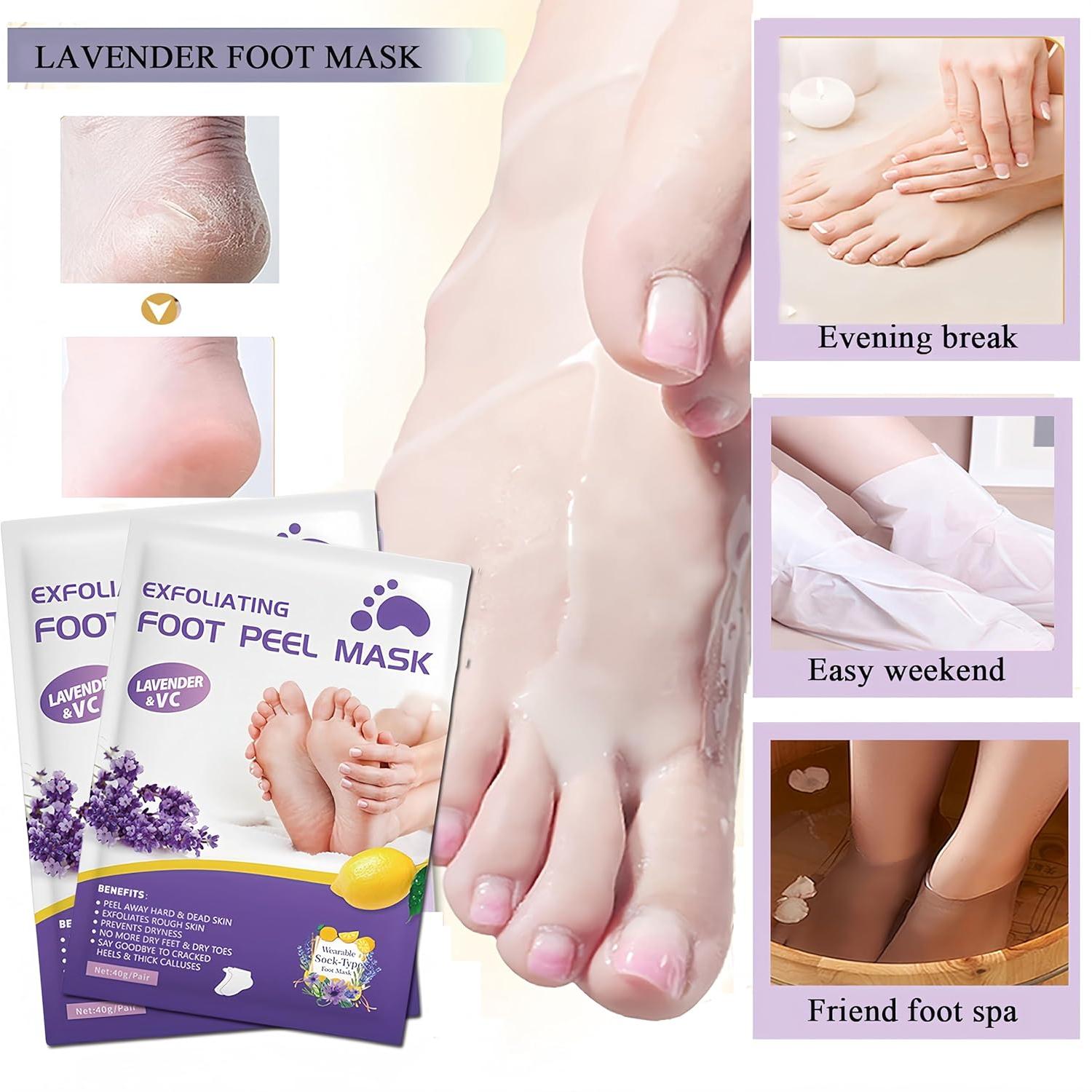 Mascarilla Exfoliante para Pies de Lavanda 5 Pares Hidratantes