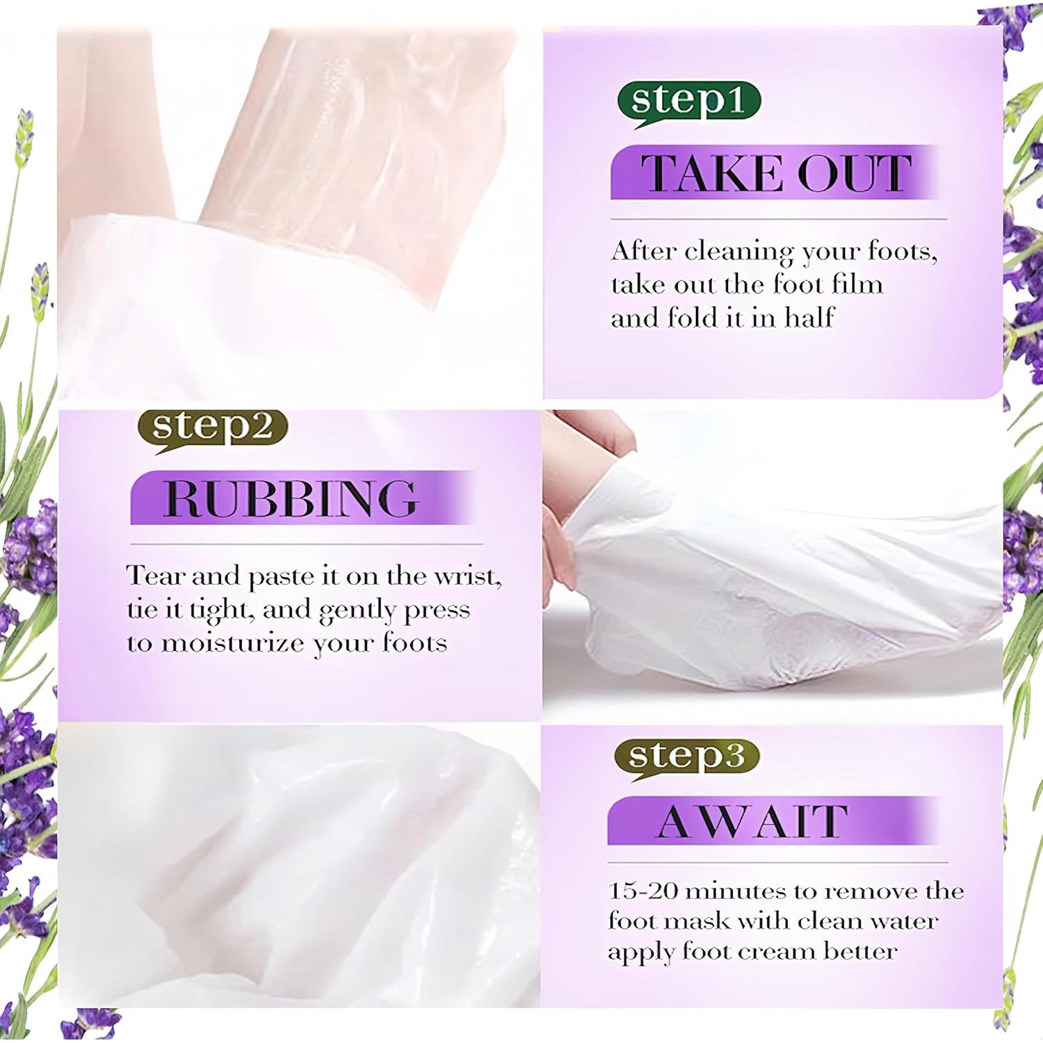 Mascarilla Exfoliante para Pies de Lavanda 5 Pares Hidratantes