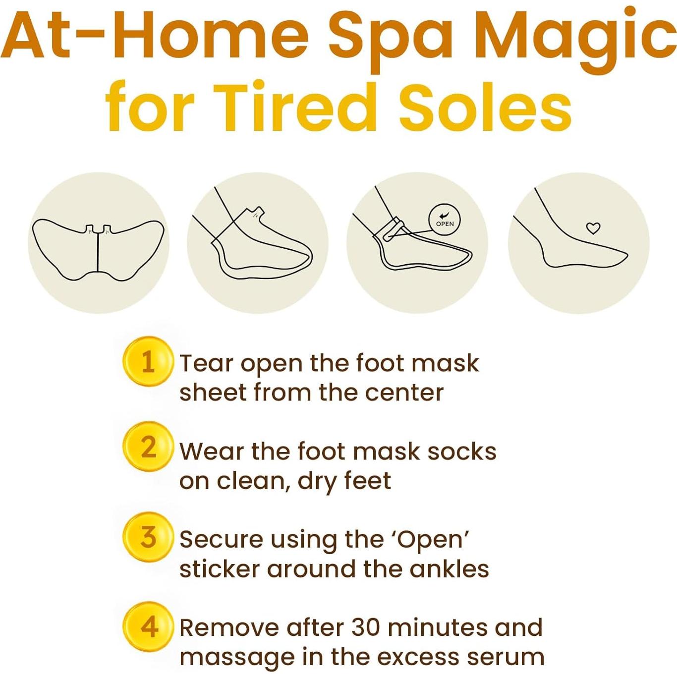 Mascarilla Hidratante para Pies Bloomora - 6 Pares con Karité