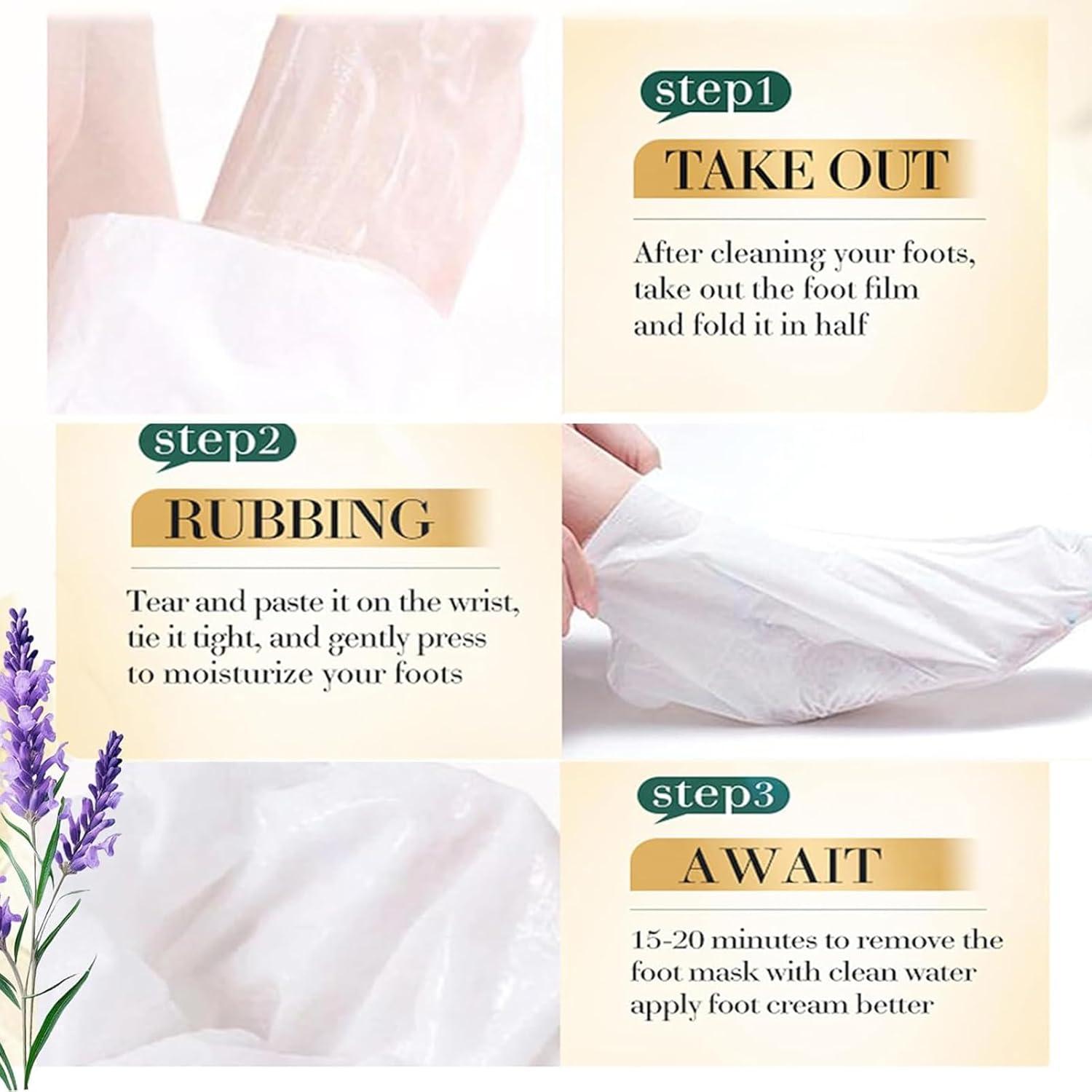 Mascarilla Exfoliante para Pies 9 Paquete ASMAYSA - Rosa, Lavanda, Leche de Cabra