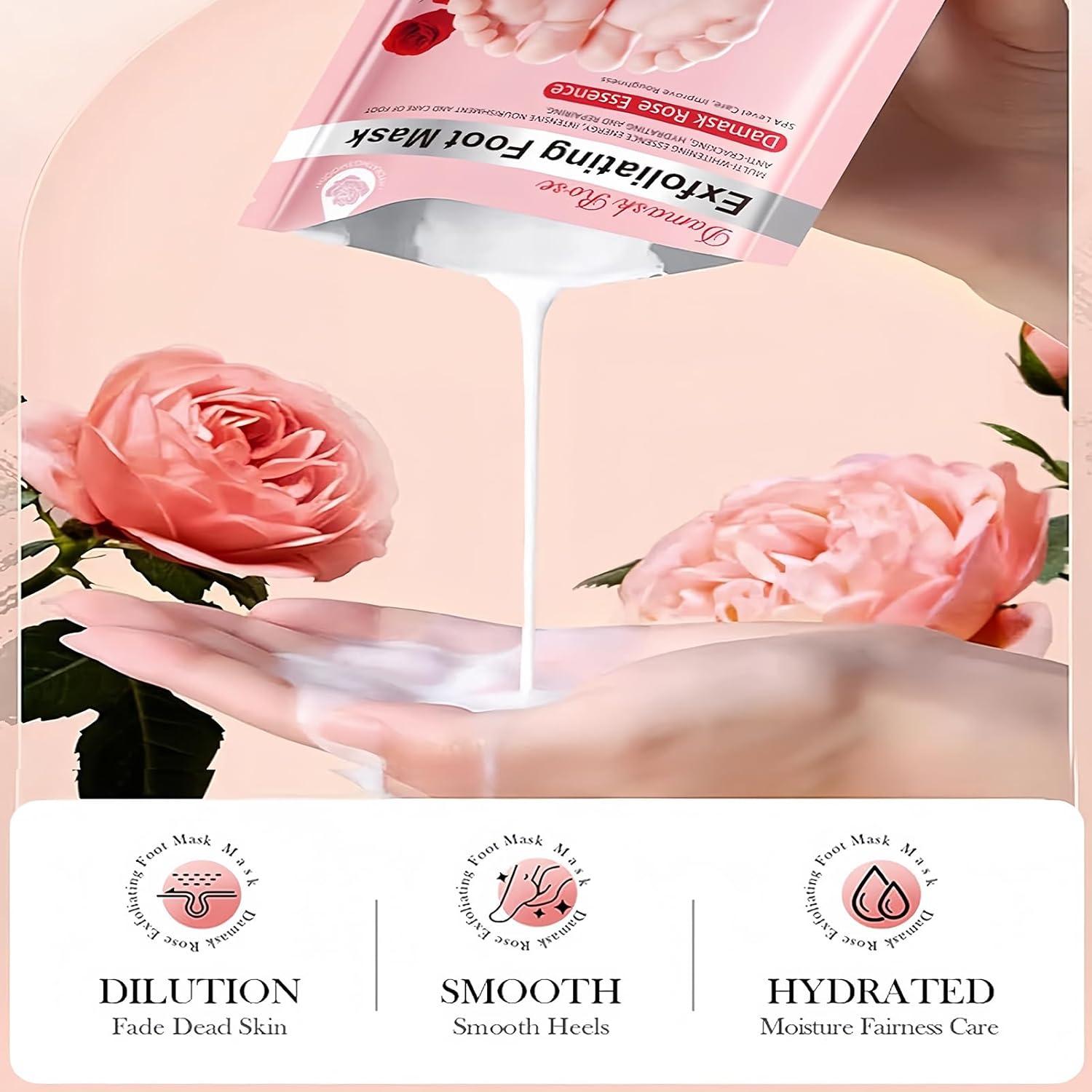 Mascarilla Exfoliante para Pies 9 Paquete ASMAYSA - Rosa, Lavanda, Leche de Cabra