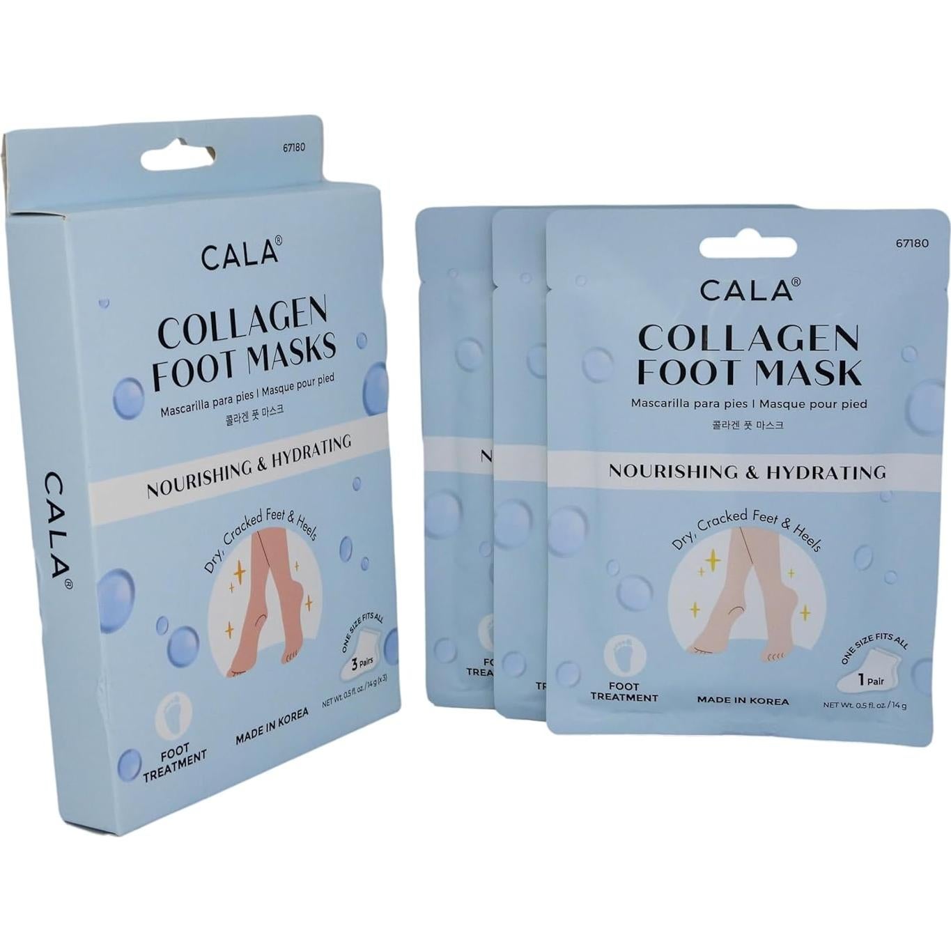 Mascarilla Hidratante para Pies Cala - 3 Pares de Botines