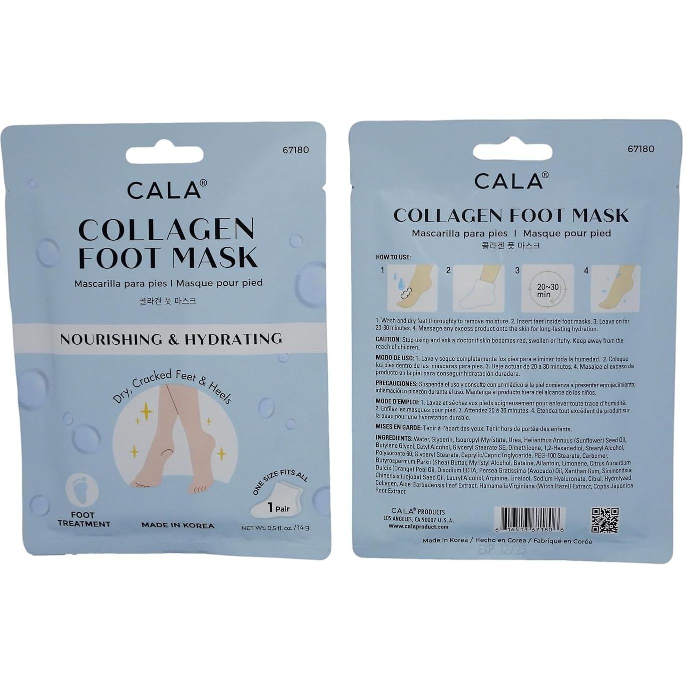 Mascarilla Hidratante para Pies Cala - 3 Pares de Botines