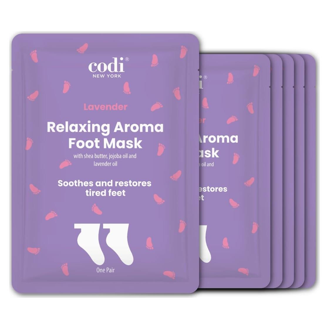 Mascarilla Hidratante para Pies Codi Nueva York 6 Pares Lavanda