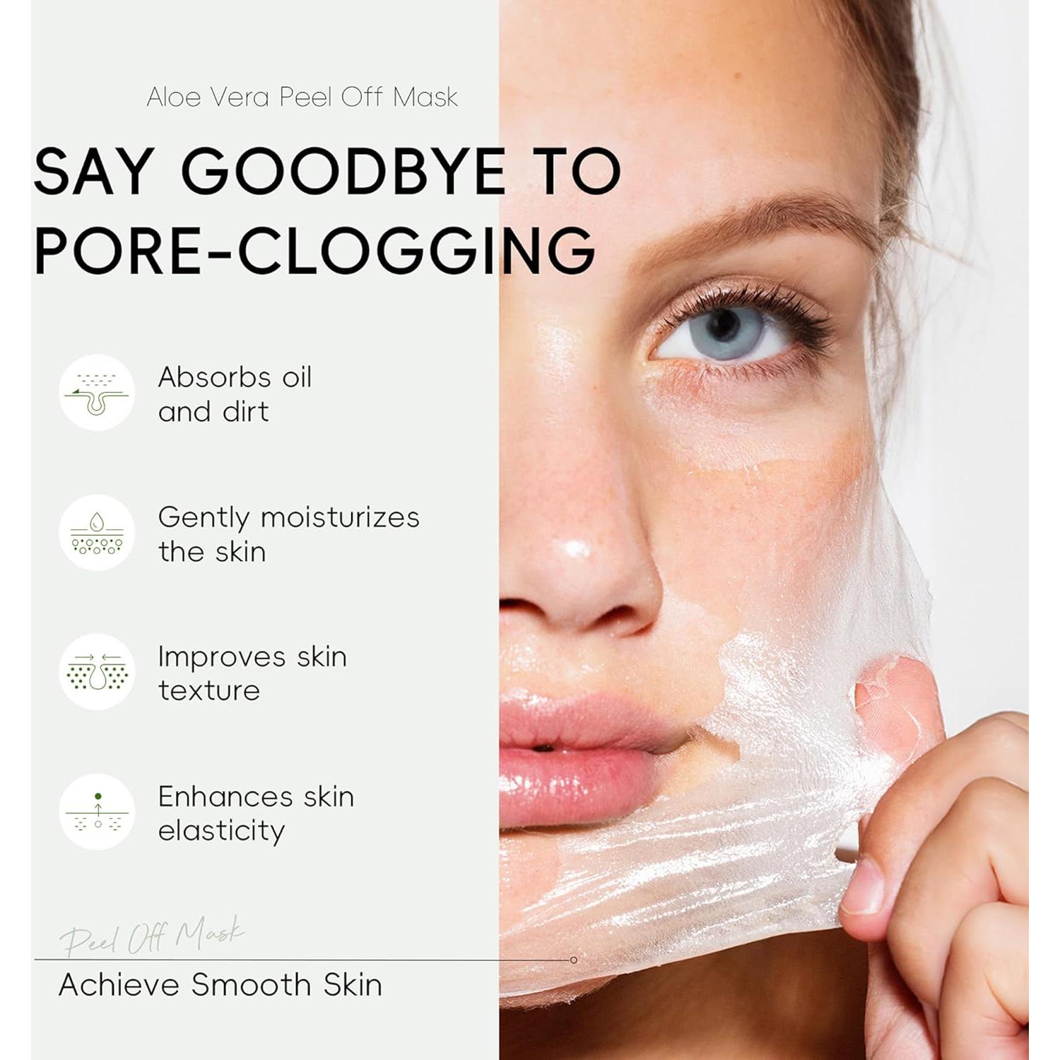 Mascarilla Peel Off de Gel Aloe Vera DLZZRS 50g Hidratante