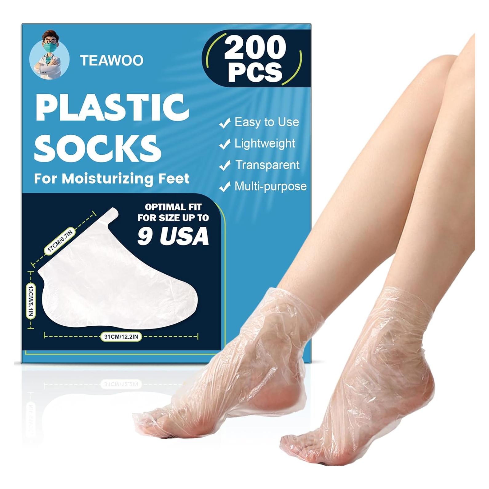 Fundas Plásticas para Pies TEAWOO 200PCS Hidratación Pedicura