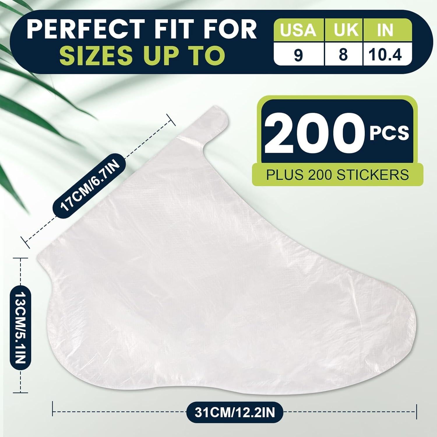 Fundas Plásticas para Pies TEAWOO 200PCS Hidratación Pedicura