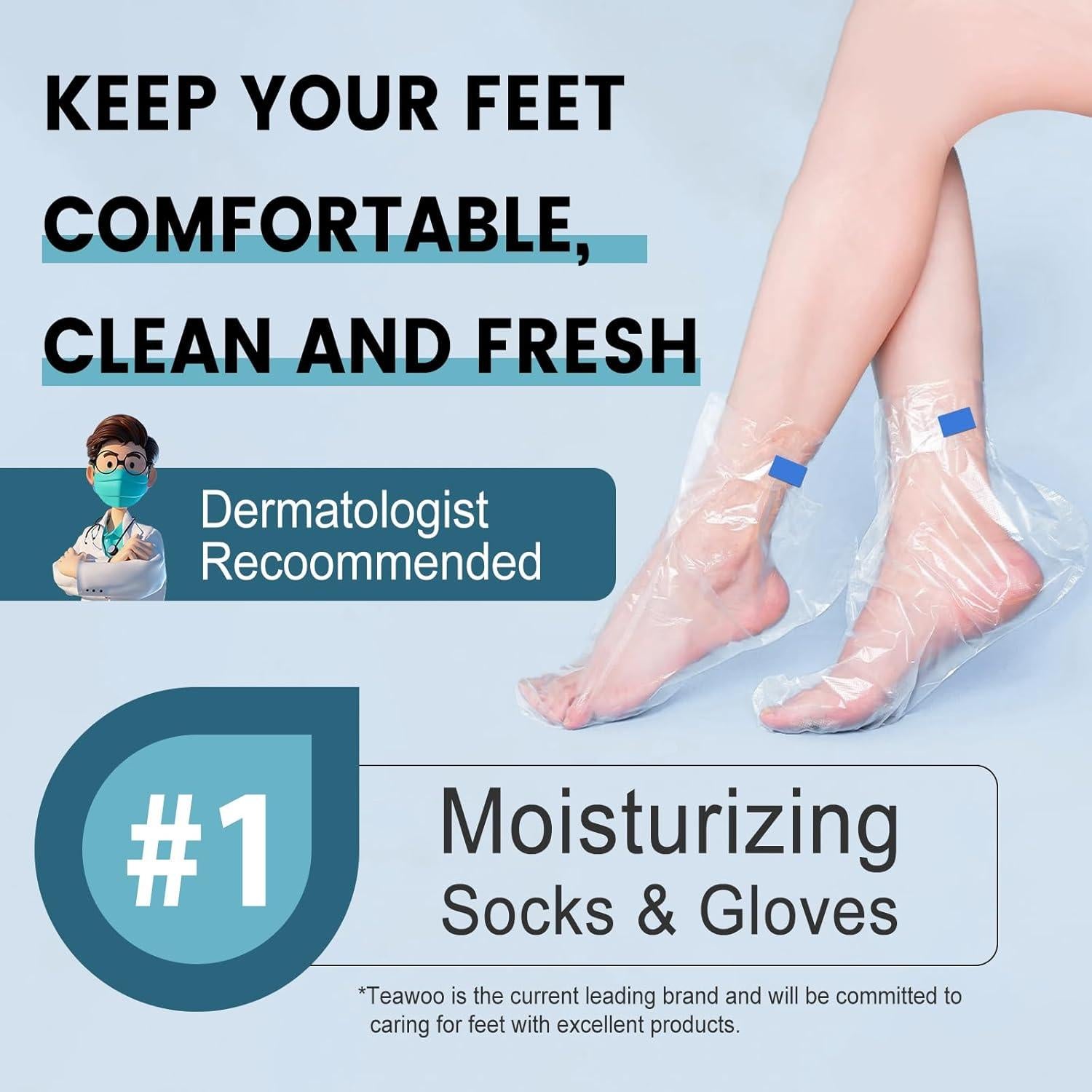 Fundas Plásticas para Pies TEAWOO 200PCS Hidratación Pedicura