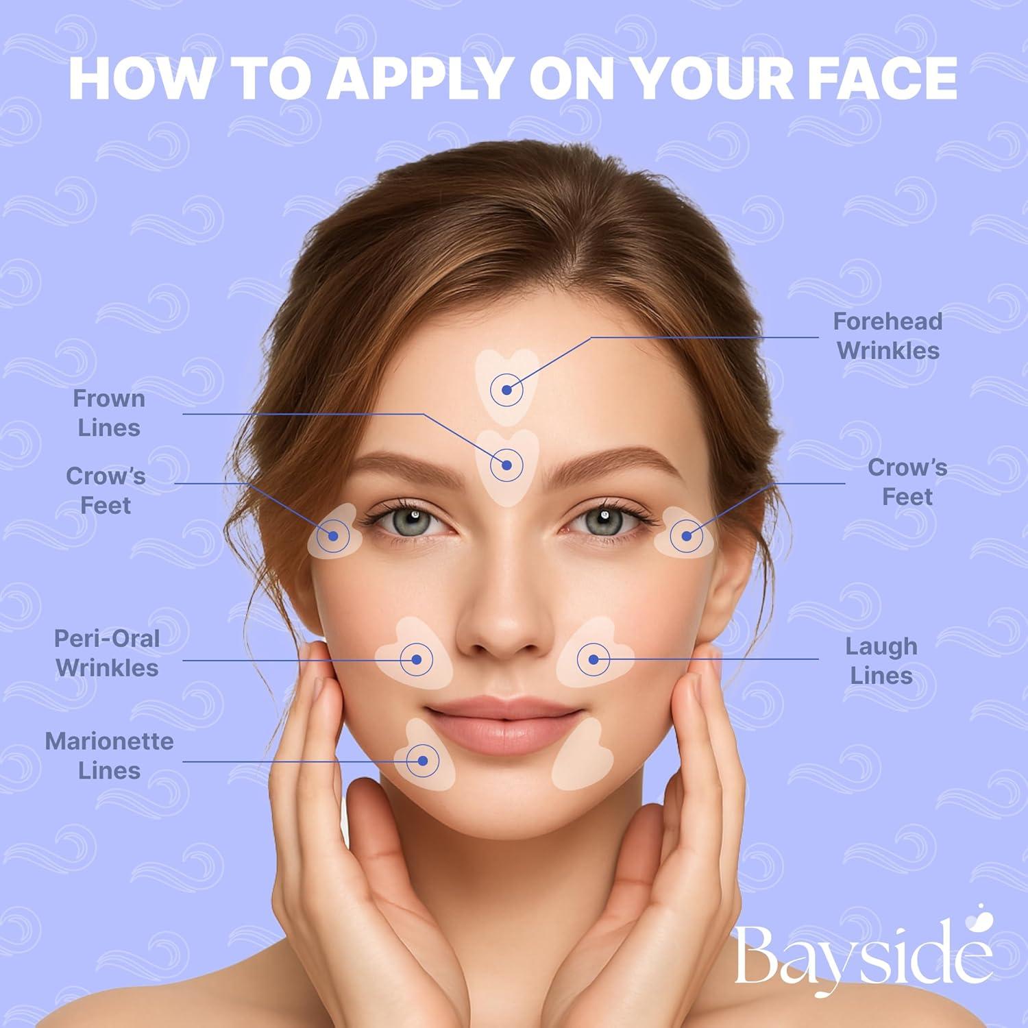 Parches Antiarrugas Bayside para Patas de Gallo y Frente - 60 Unidades