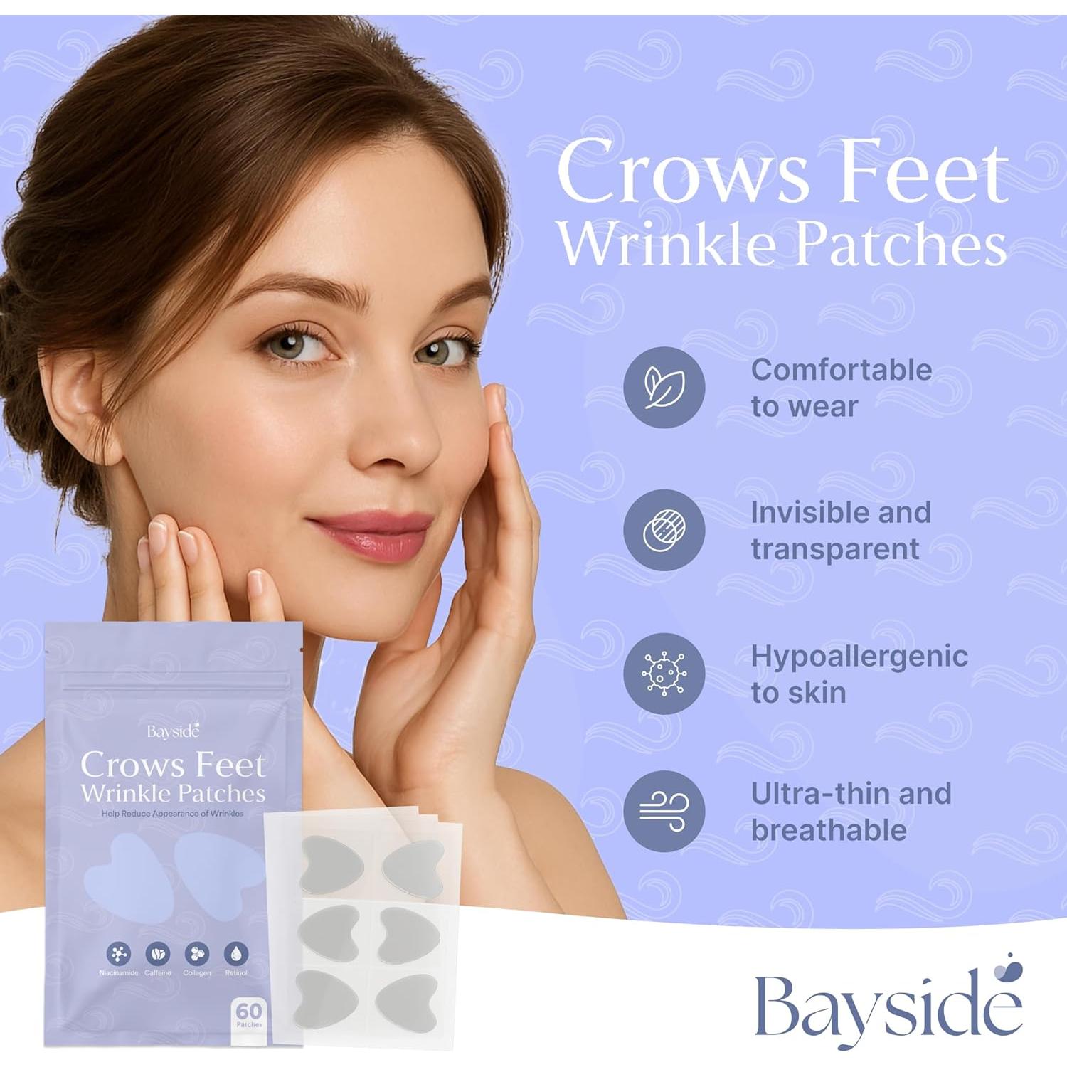Parches Antiarrugas Bayside para Patas de Gallo y Frente - 60 Unidades