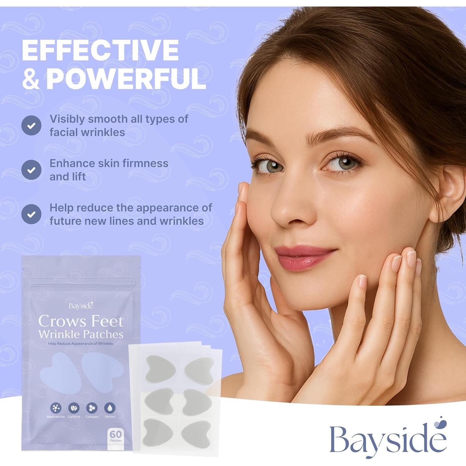 Parches Antiarrugas Bayside para Patas de Gallo y Frente - 60 Unidades