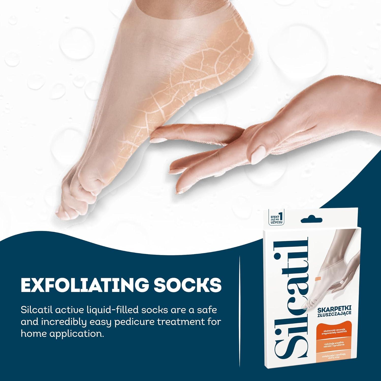 Calcetines Exfoliantes Aflofarm SILCATIL para Pies - Mascarilla