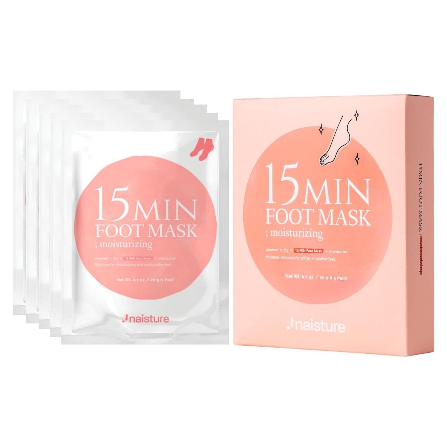 Mascarilla Hidratante para Pies Naisture - 15 Min Revitalizante