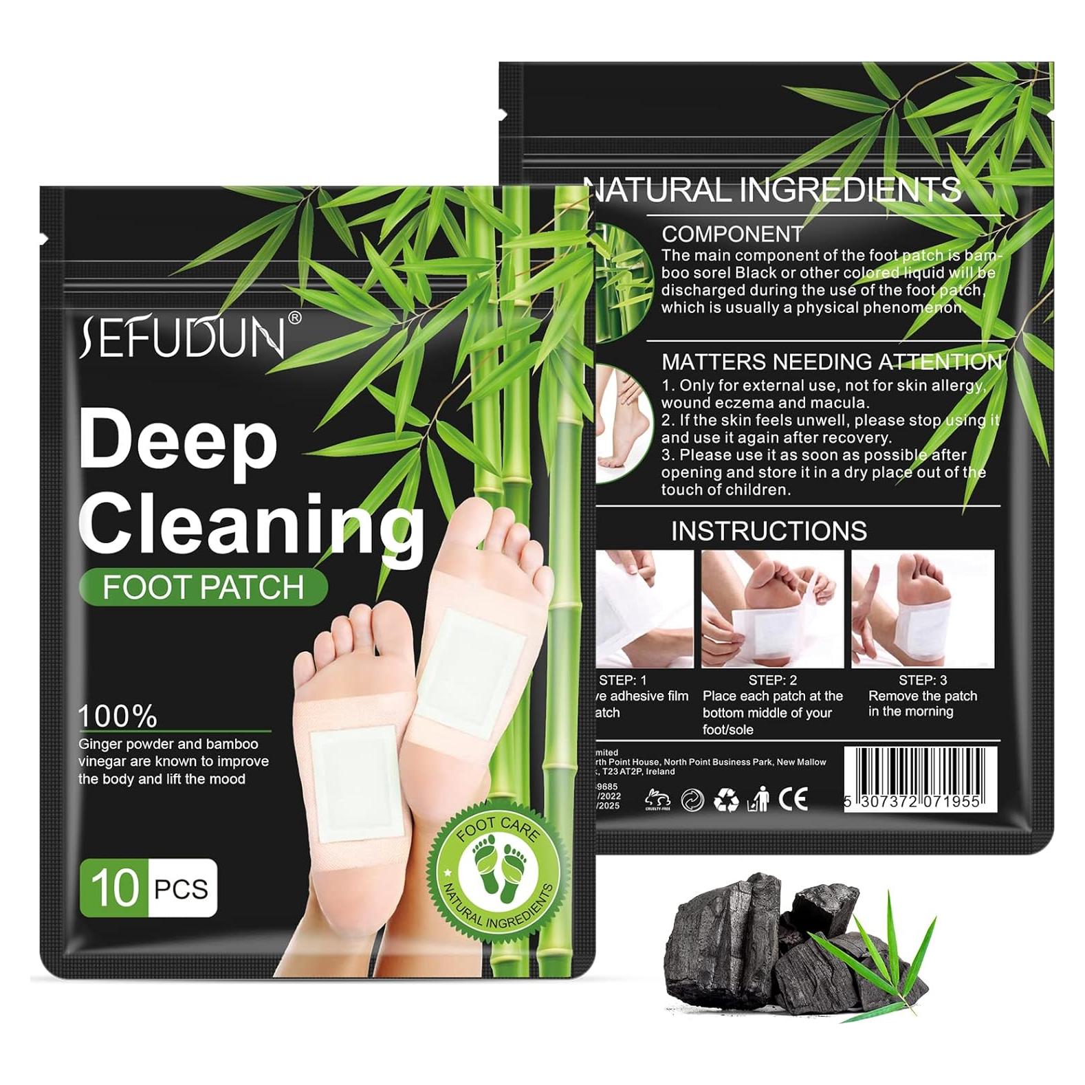 50 Almohadillas para Pies de Jengibre y Vinagre de Bambú