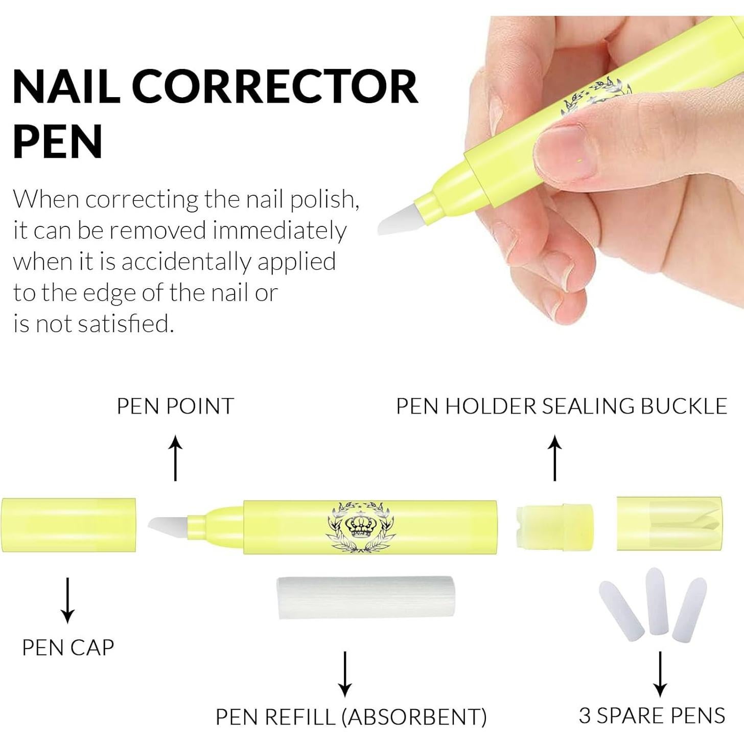 4 Lápices Correctores de Esmalte FREEORR con 3 Recambios
