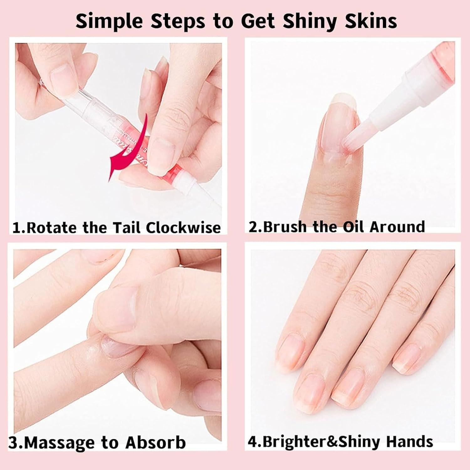 2PCS Cuticle Oil Pens for Nail Care,Nail Nutritional Oil Pen Liquid,Cuticle Oil Pen,Cuticle Oil Brush Pen,Cuticle Oil to Prevent Nail Cracking and Dry (F, One Size)