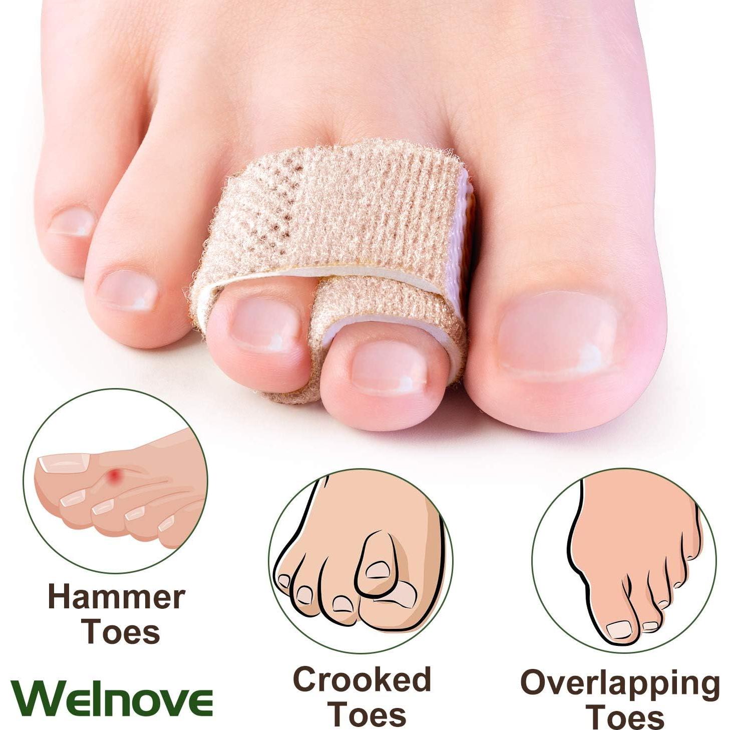 Welnove 6 Piezas Corrector de Dedo en Martillo y Vendajes