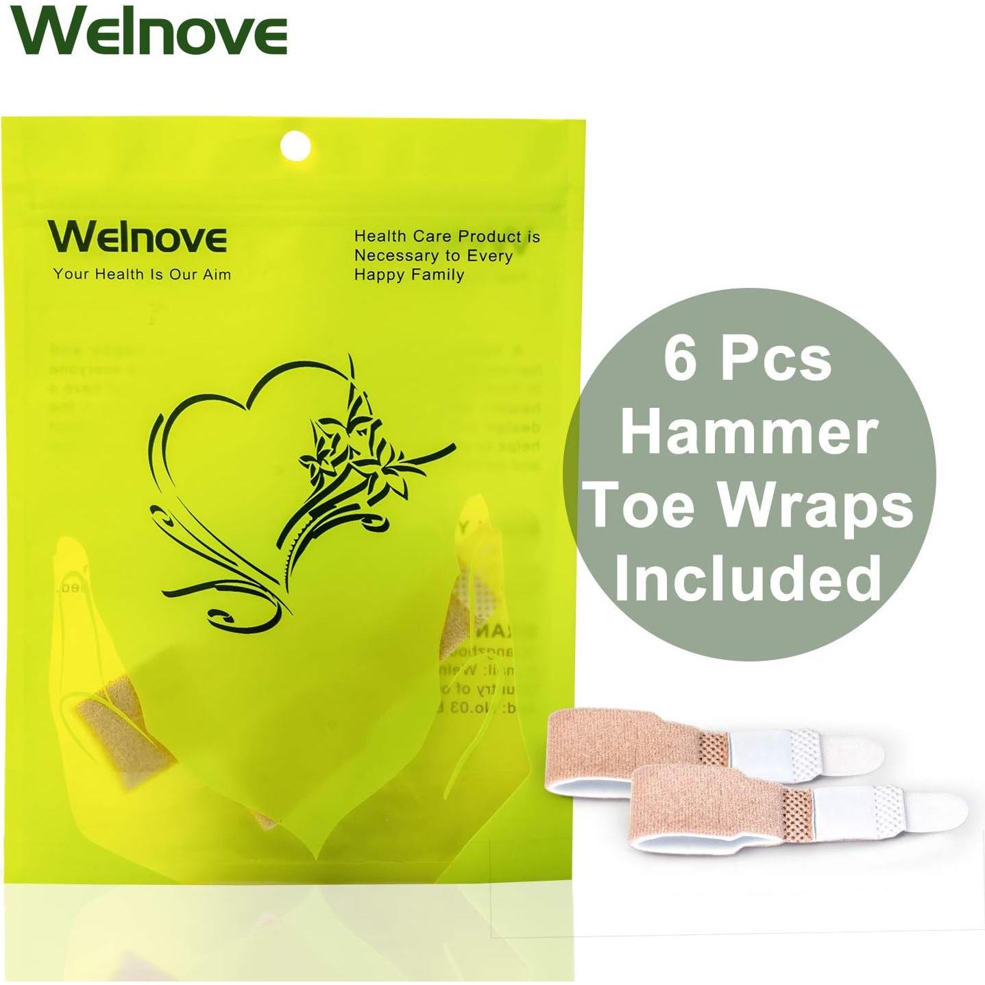 Welnove 6 Piezas Corrector de Dedo en Martillo y Vendajes