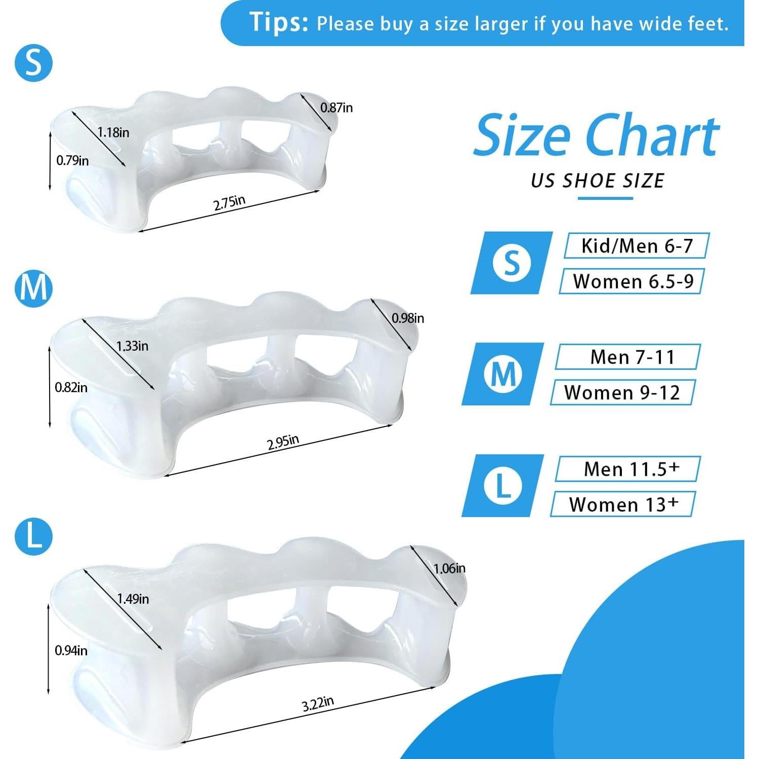Separador de Dedos COOLWAVE Ajustable para Juanetes y Fascitis