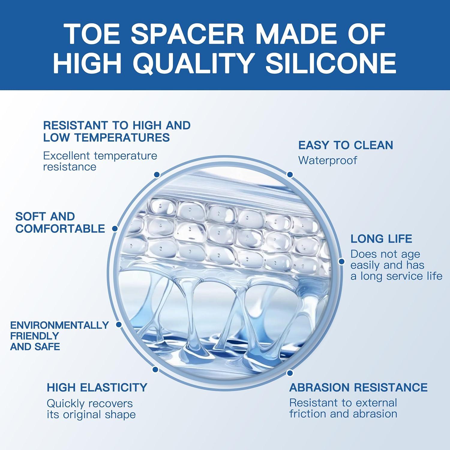 Separadores de Dedos de Silicona BORSU 2pcs Almohadillas Correctoras