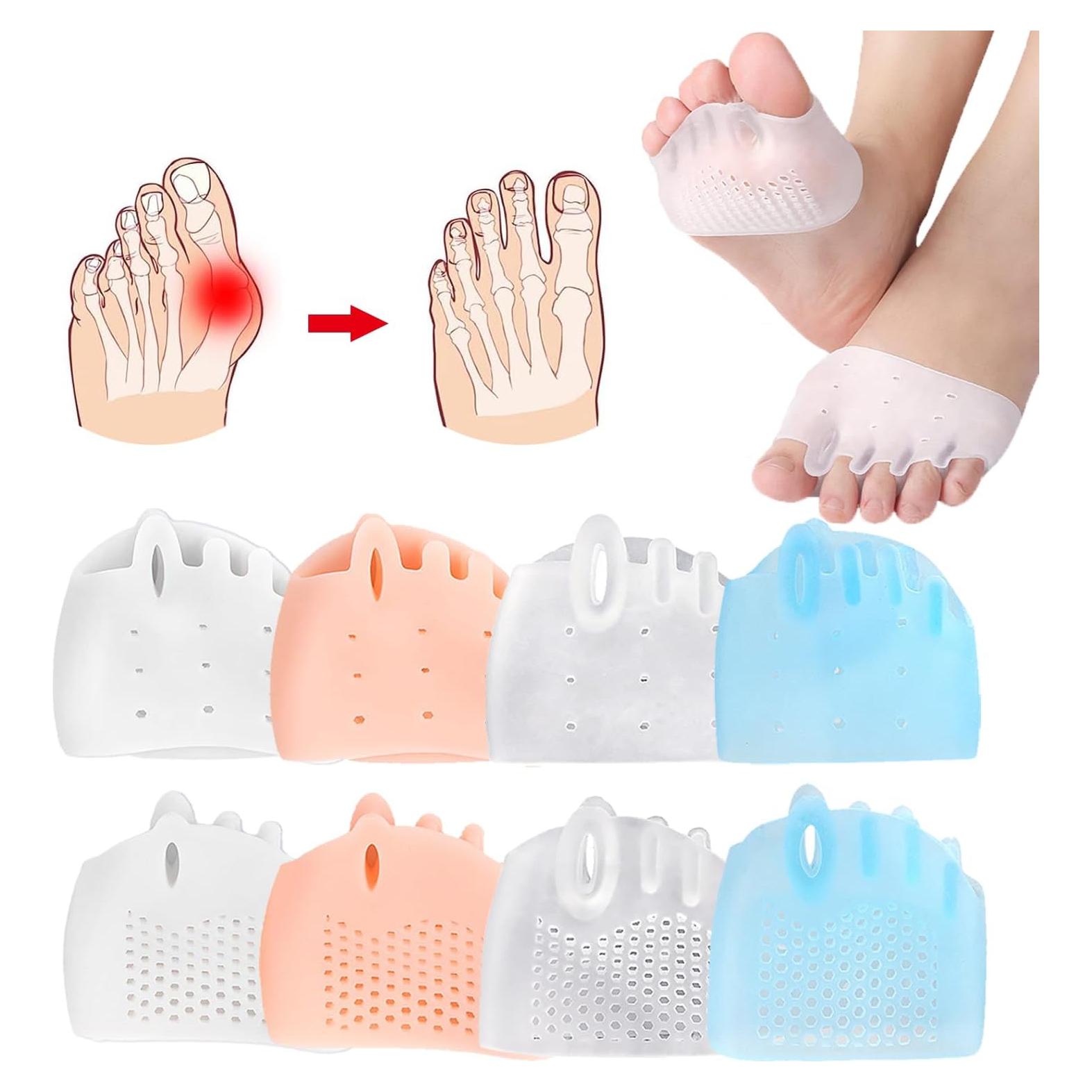 4 Pares de Separadores de Dedos de Silicona XRIONELL para Pies