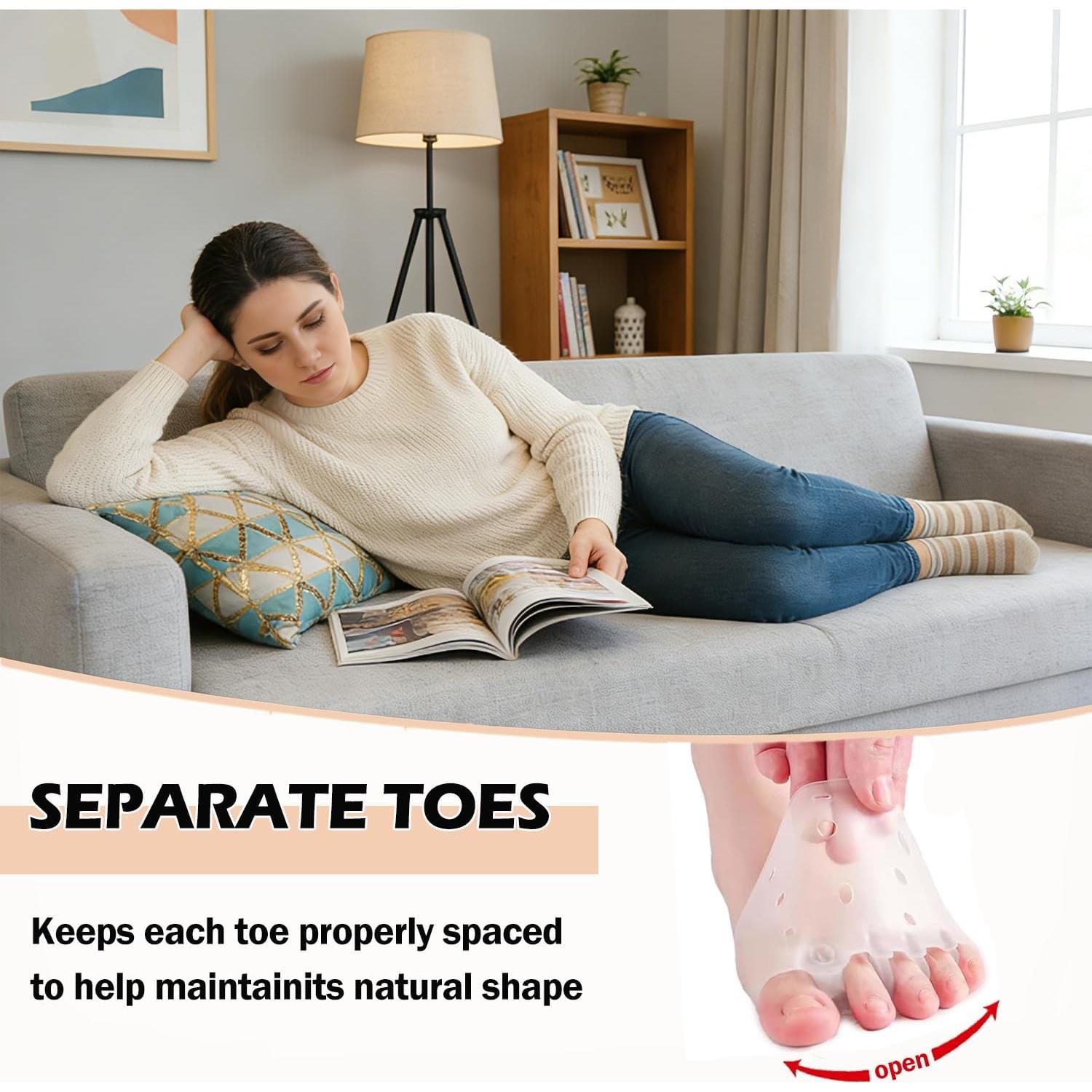 4 Pares de Separadores de Dedos de Silicona XRIONELL para Pies