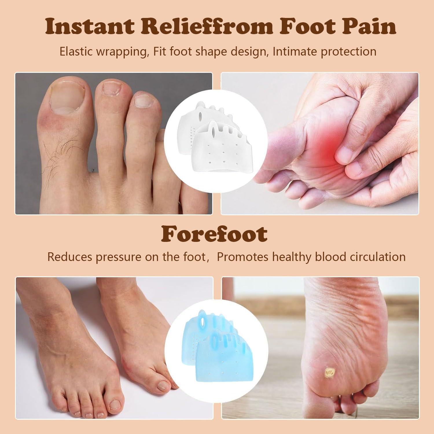 4 Pares de Separadores de Dedos de Silicona XRIONELL para Pies