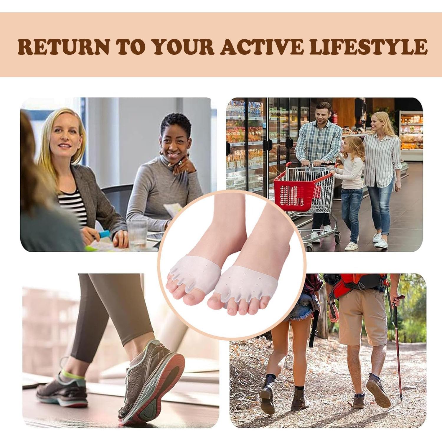 4 Pares de Separadores de Dedos de Silicona XRIONELL para Pies