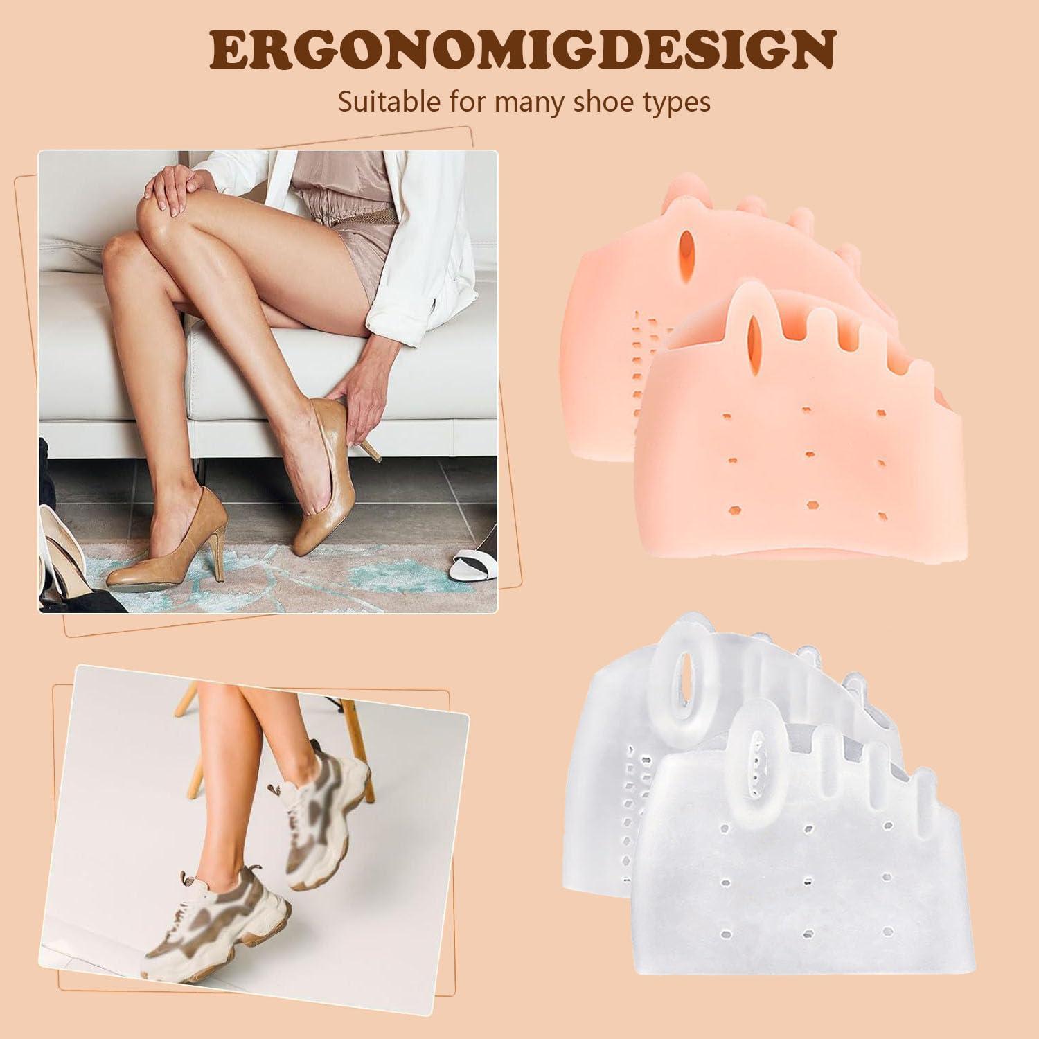 4 Pares de Separadores de Dedos de Silicona XRIONELL para Pies