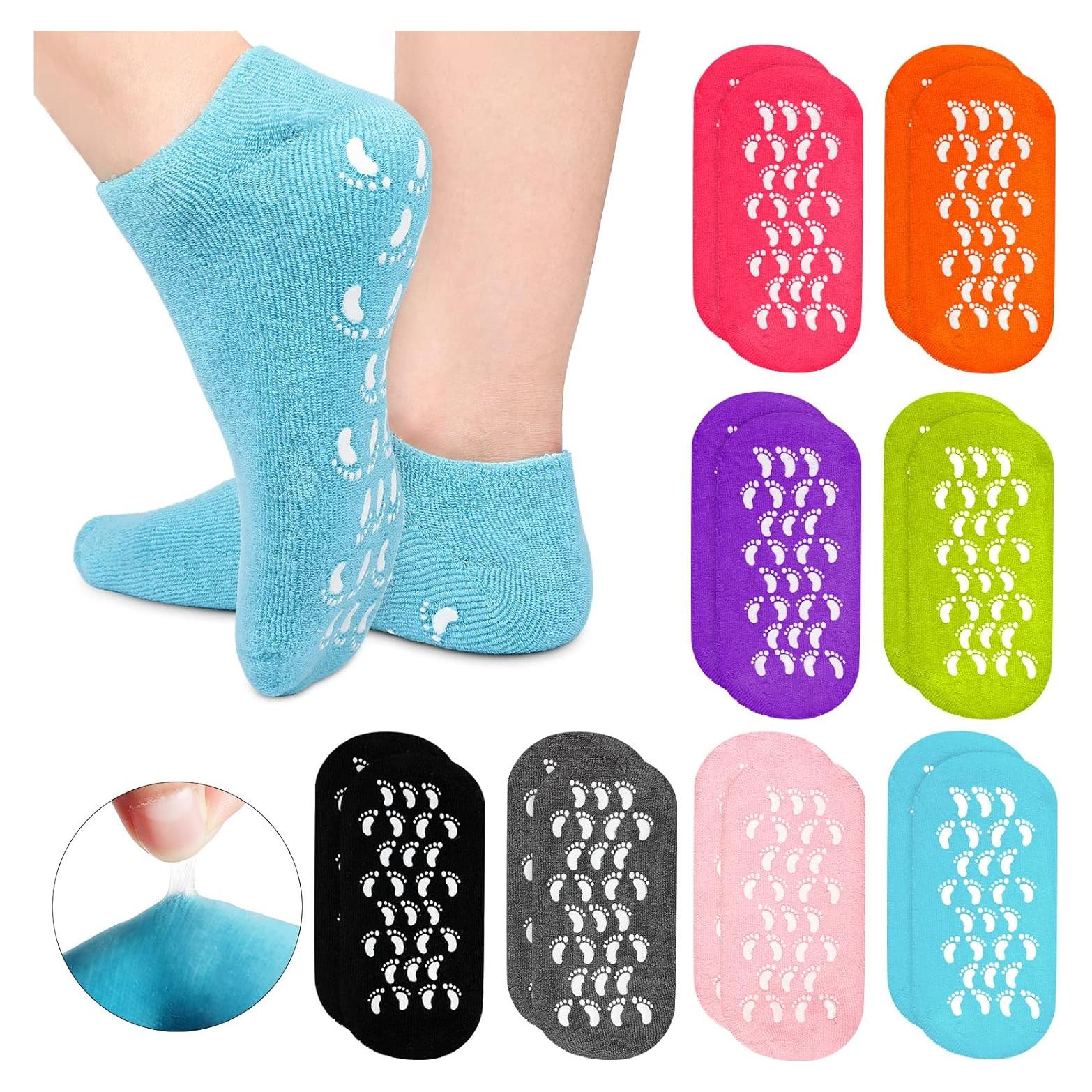8 Pares Calcetines Hidratantes de Gel Antideslizantes Chuarry